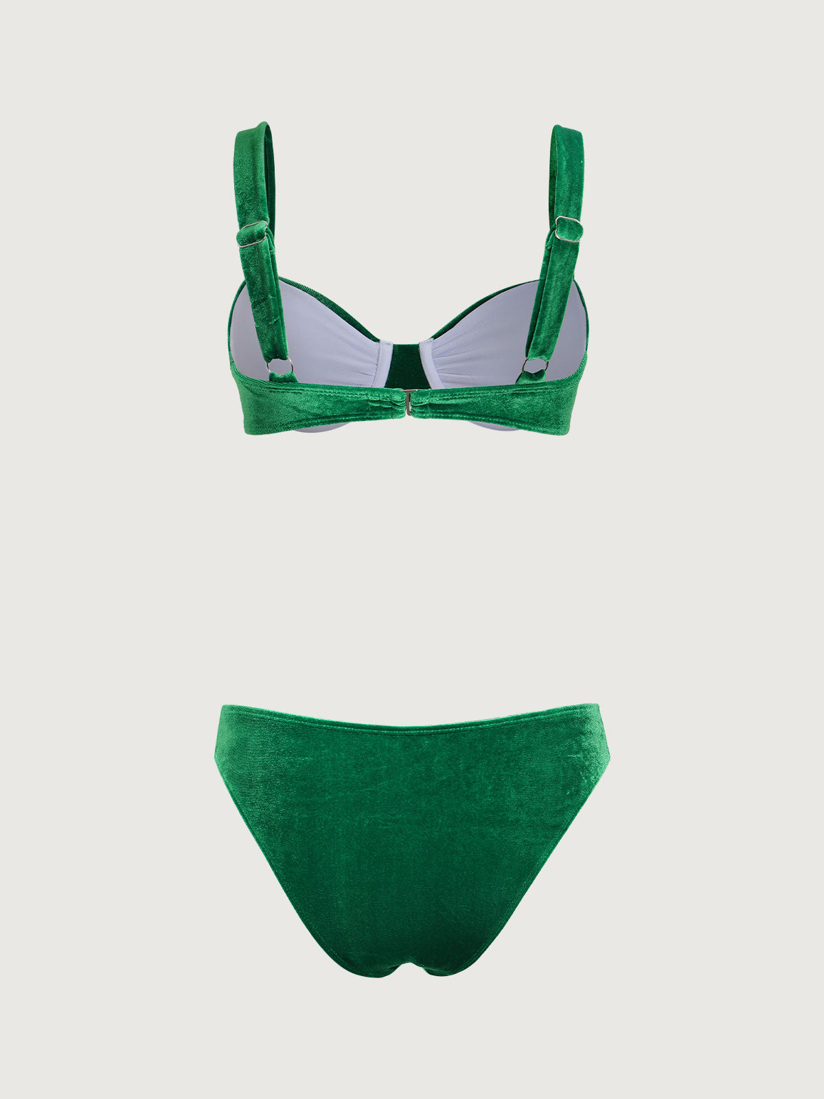 Green Velvet Underwire Bikini Set