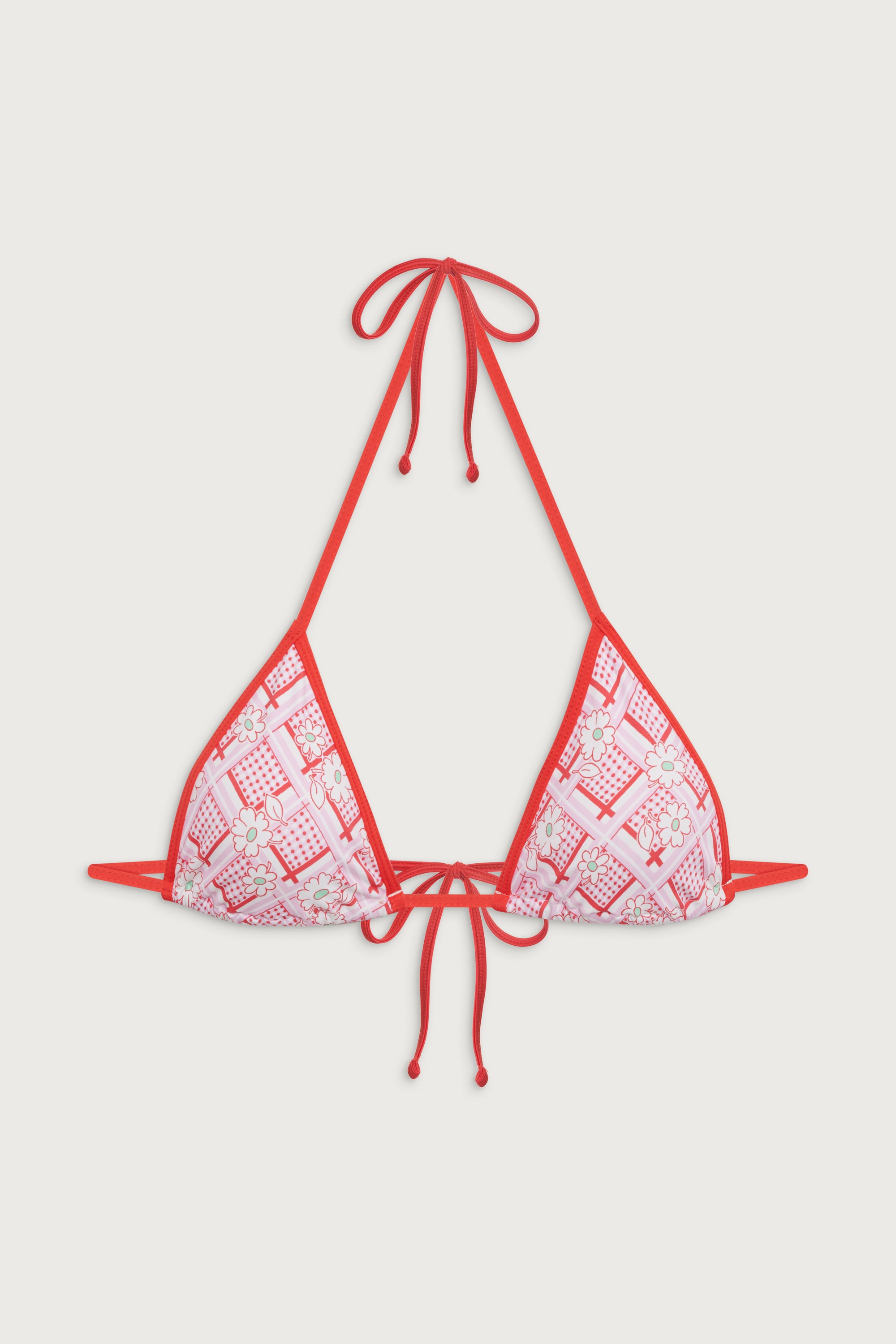 Nick Triangle Floral Bikini Top - Red Rover