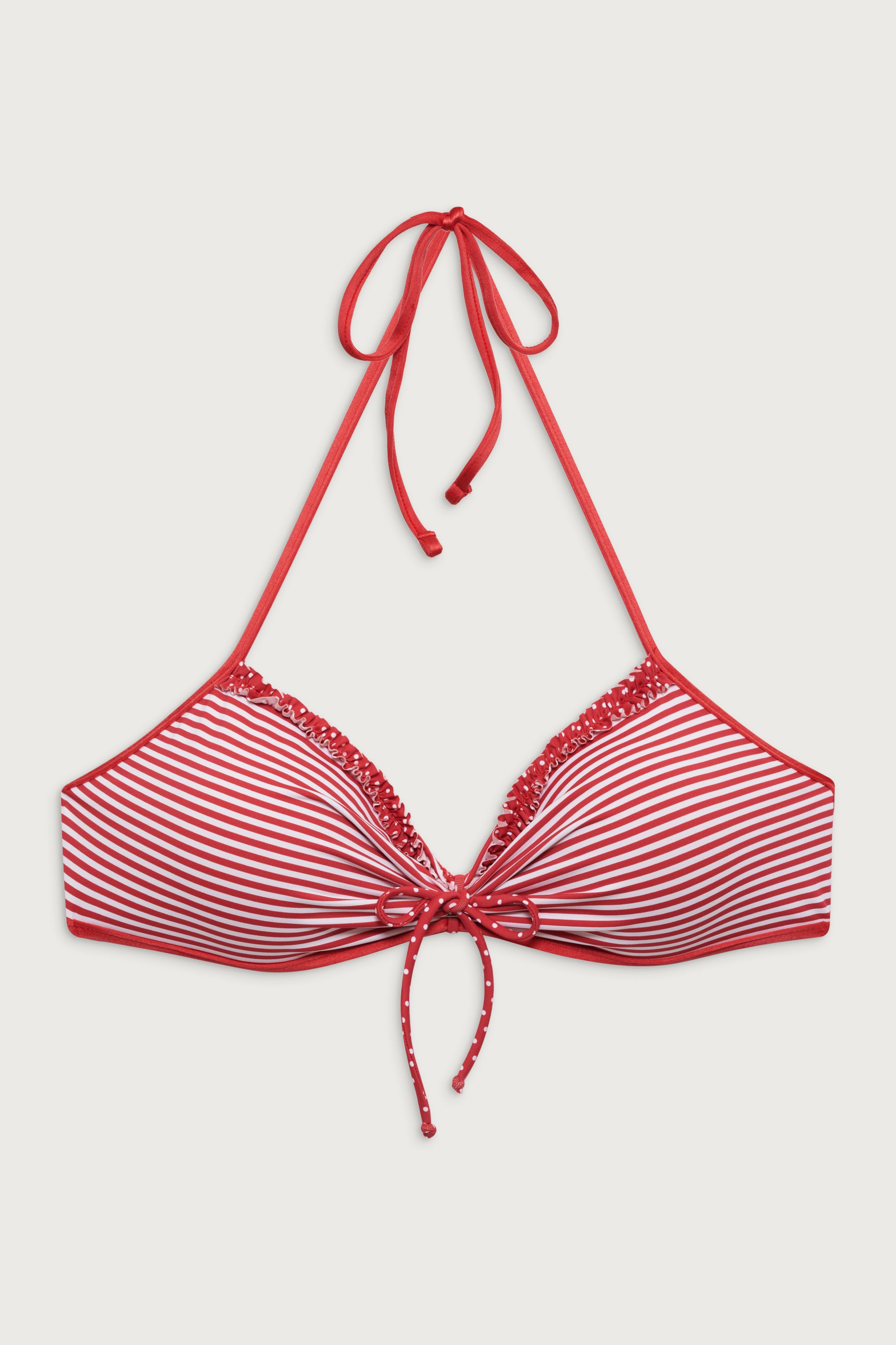 Jessup Triangle Halter Bikini Top - Scarlet Stripe