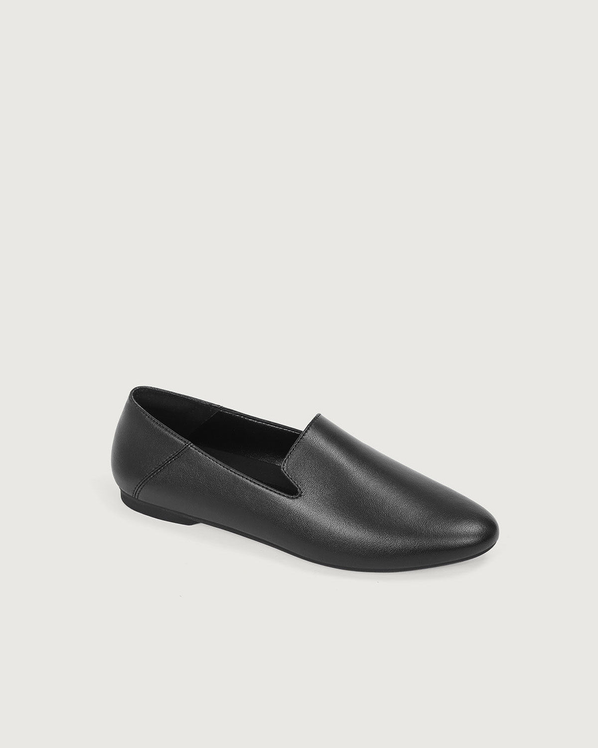 Enfiis Black Microfiber Loafer Flats