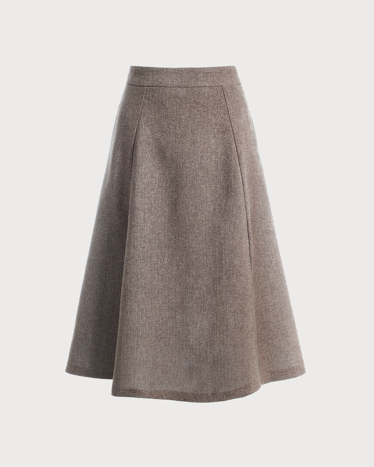 Coffee High Waisted Tweed Skirt