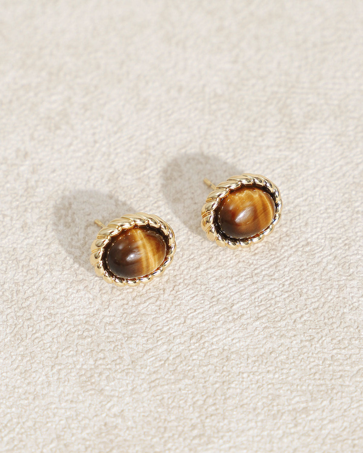 Brown Gold-Plated Earrings