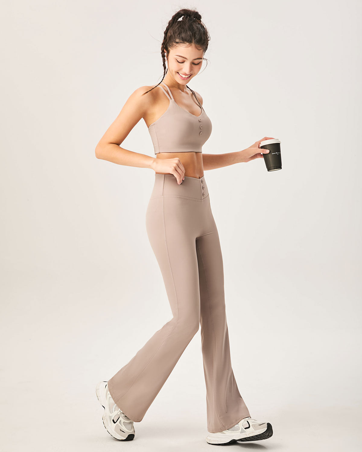 Khaki High Waisted Sleek Leggings