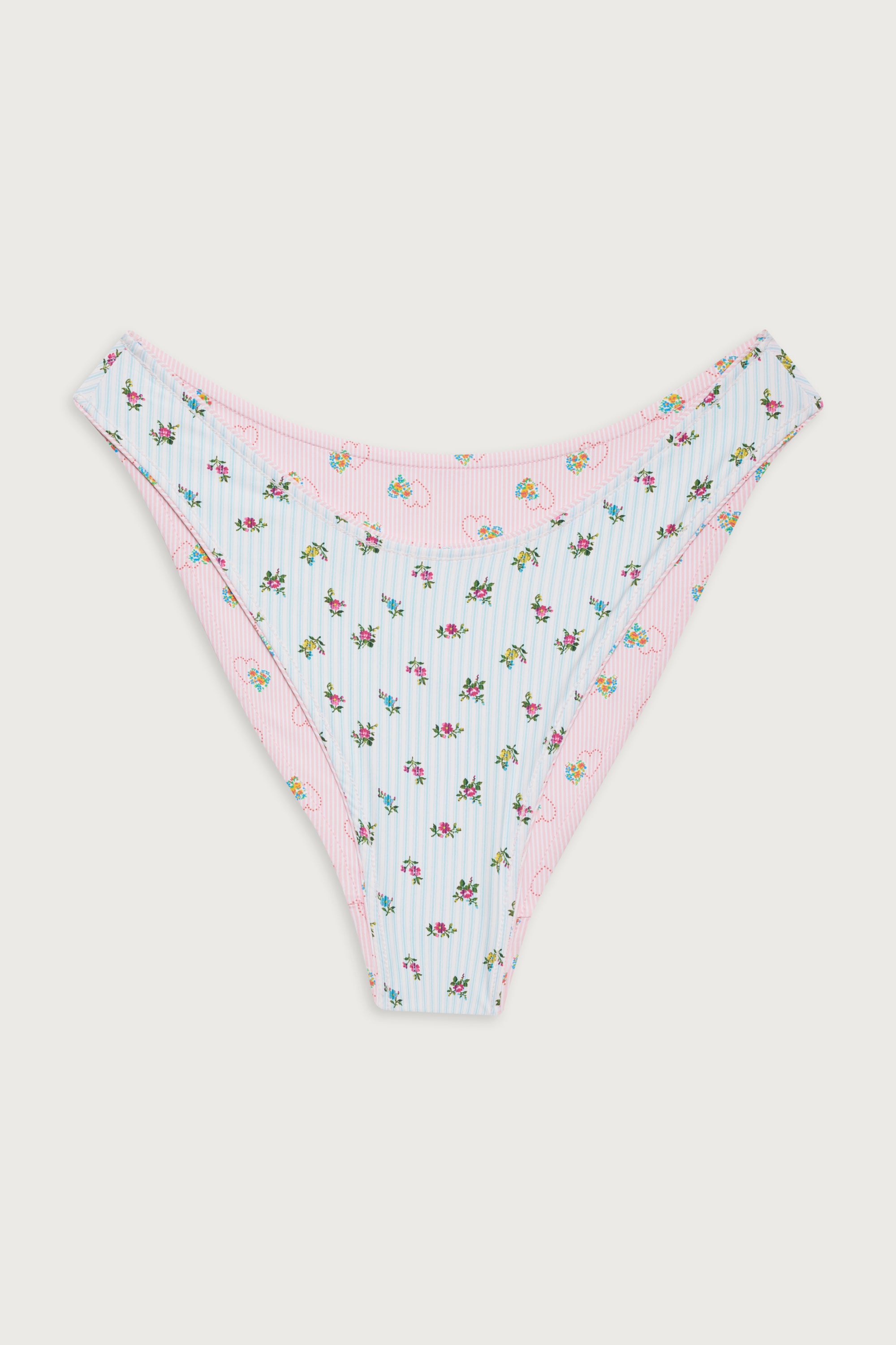 Dove Reversible Classic Bikini Bottom - Sweetheart Stripe