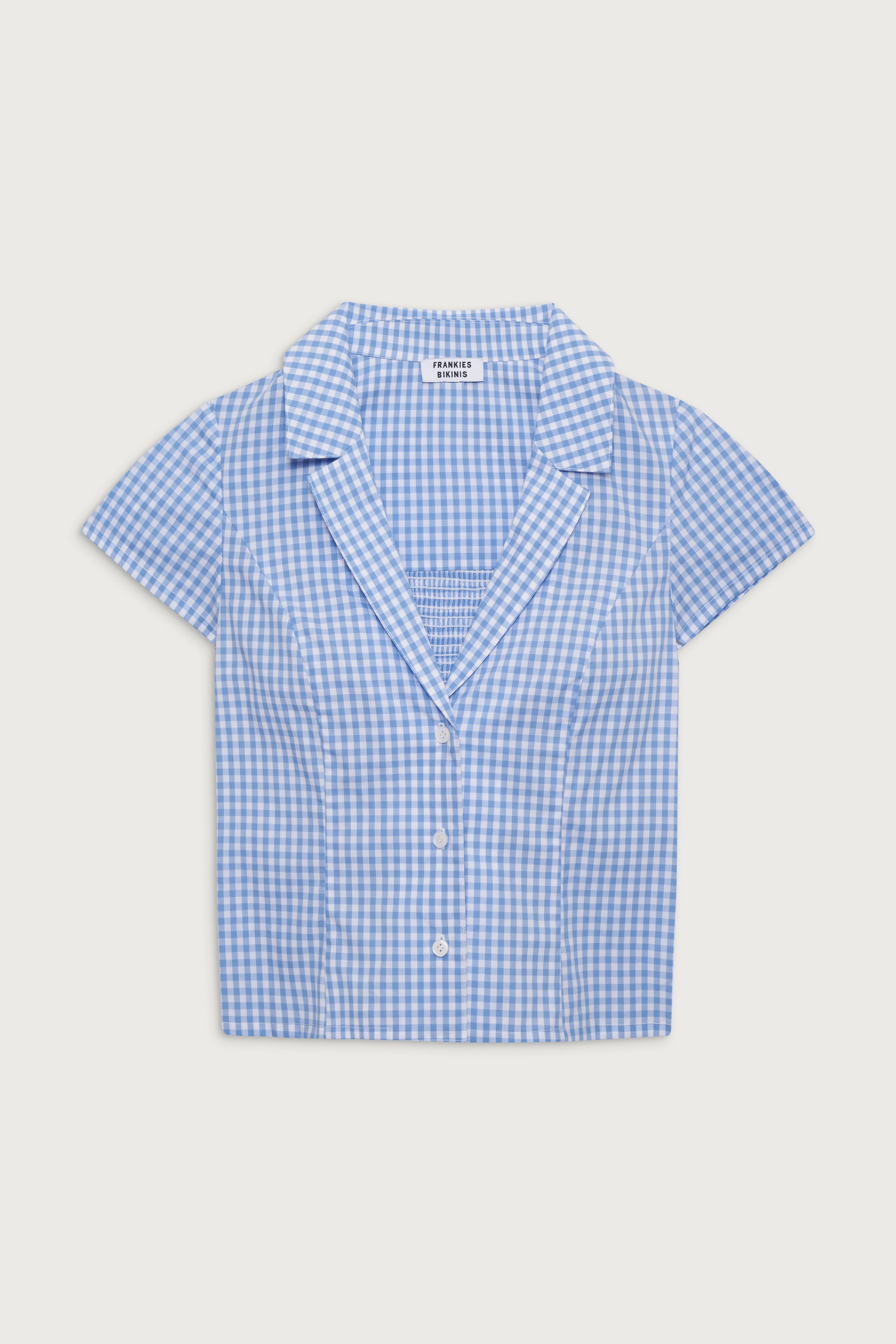 Raleigh Cotton Button Up Shirt - Cloud Gingham