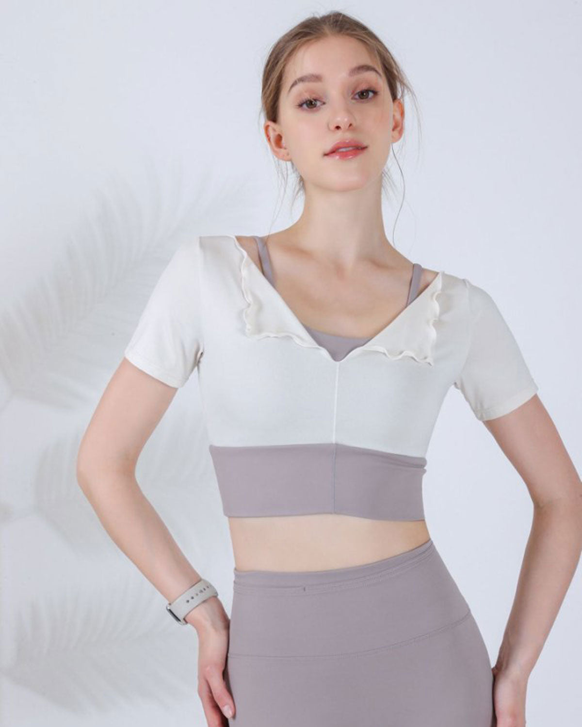 White Short Sleeve Top - Light Support