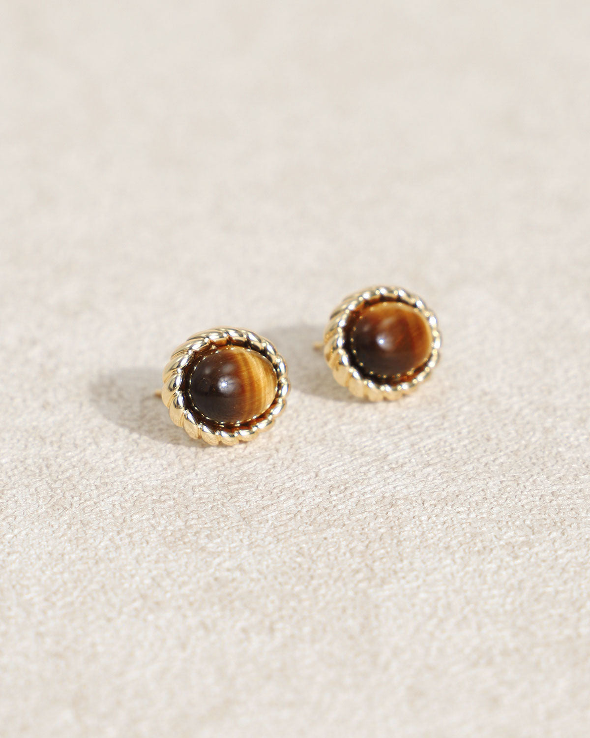 Brown Gold-Plated Earrings