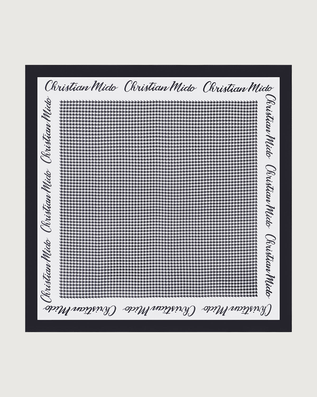 The Black Houndstooth Pattern Square Scarf