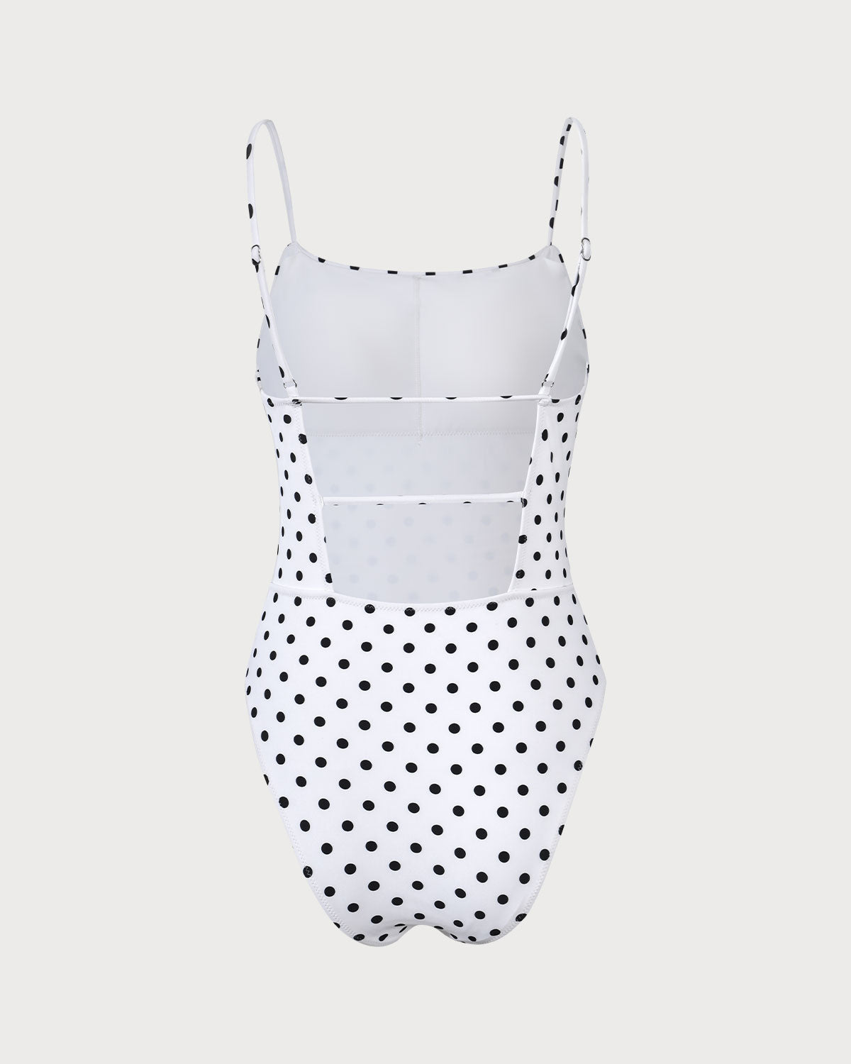 The White Polka Dot Backless One-Piece Swimsuit