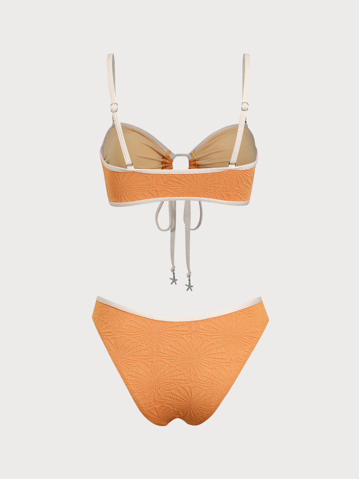 Orange Contrast Cutout Bikini Set