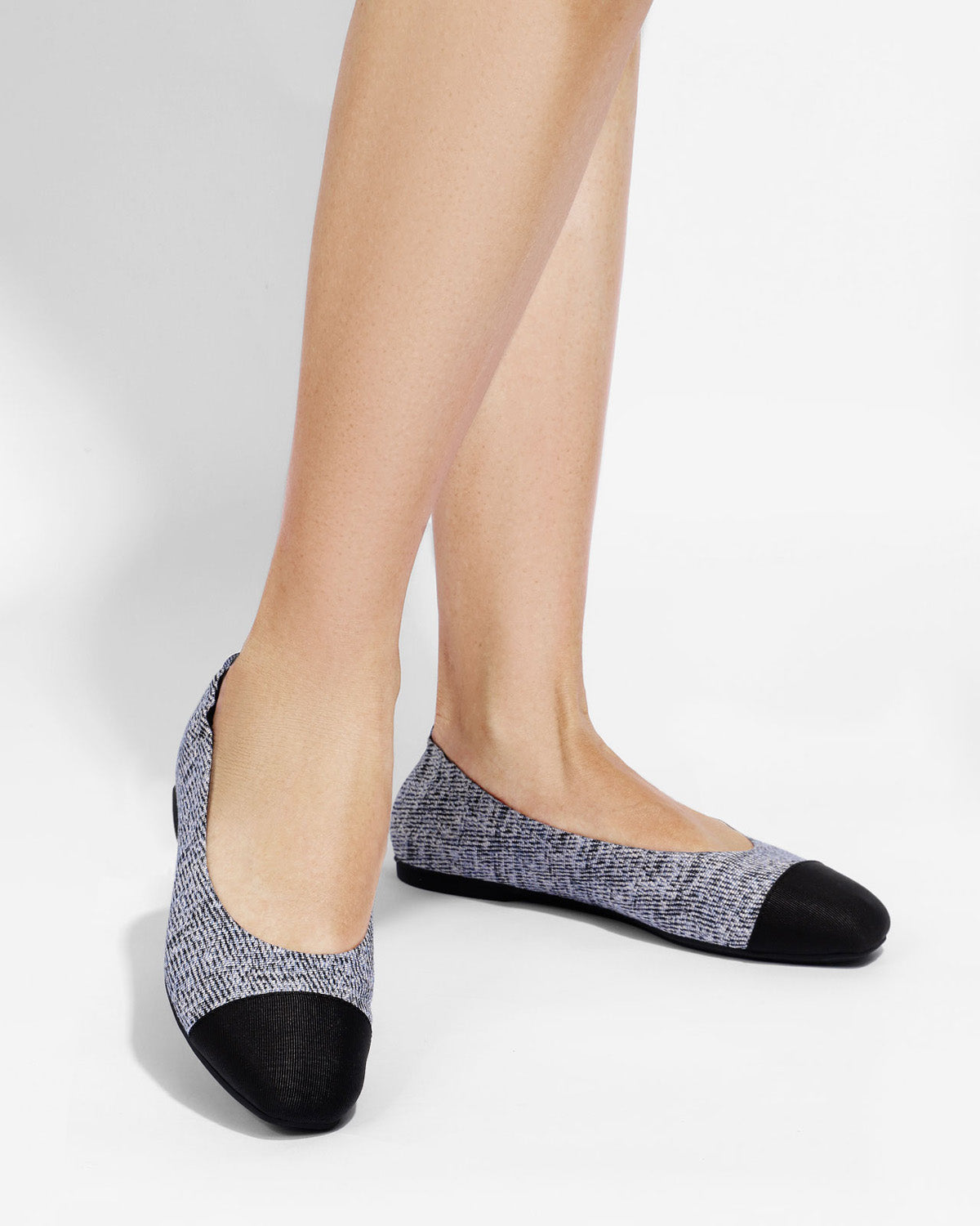 Enfiis Black Twill Jacquard Ballet Flats