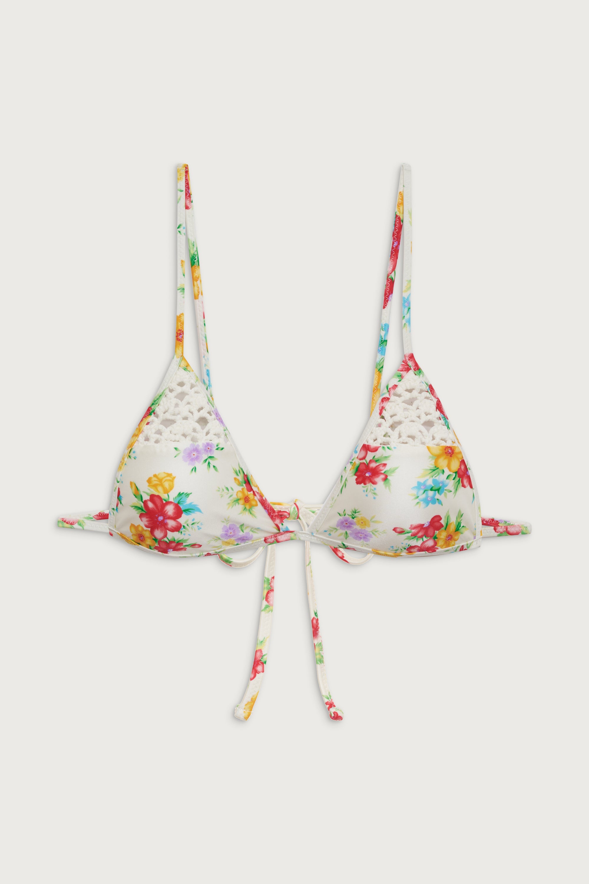 Tanner Shine Triangle Bikini Top - Sweet Hibiscus