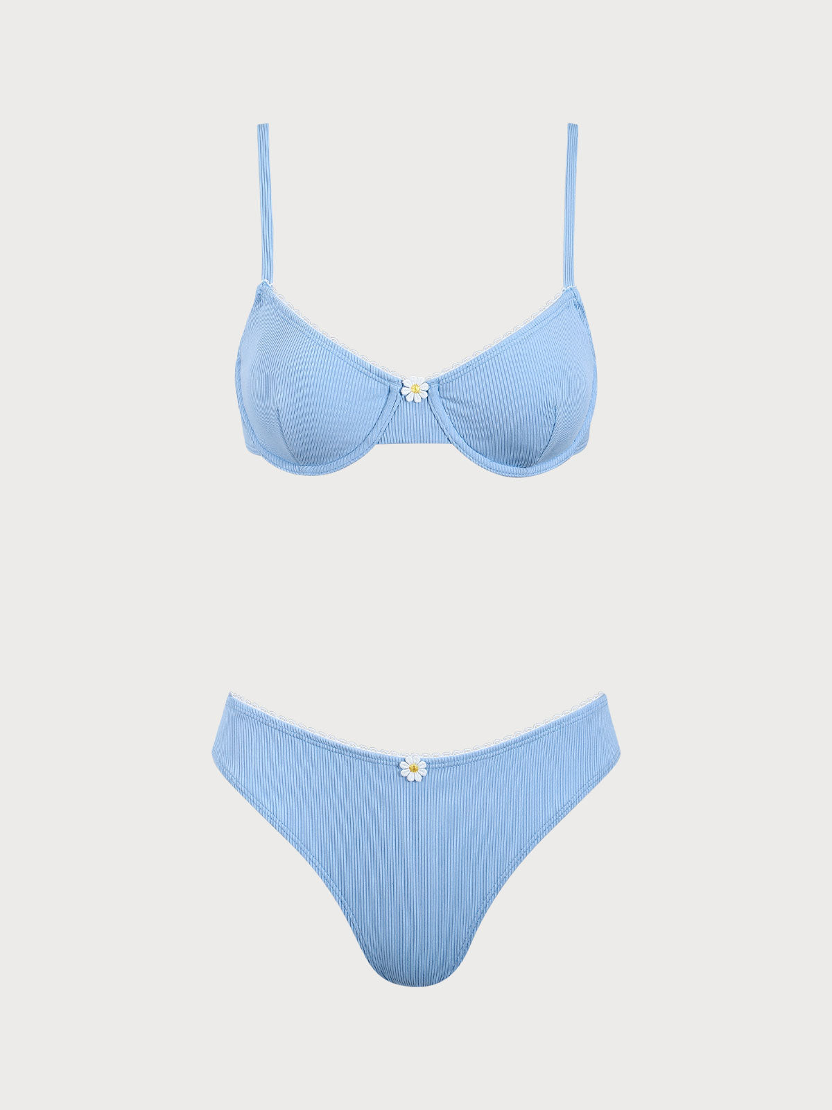 Blue Daisy Underwire Bikini Set