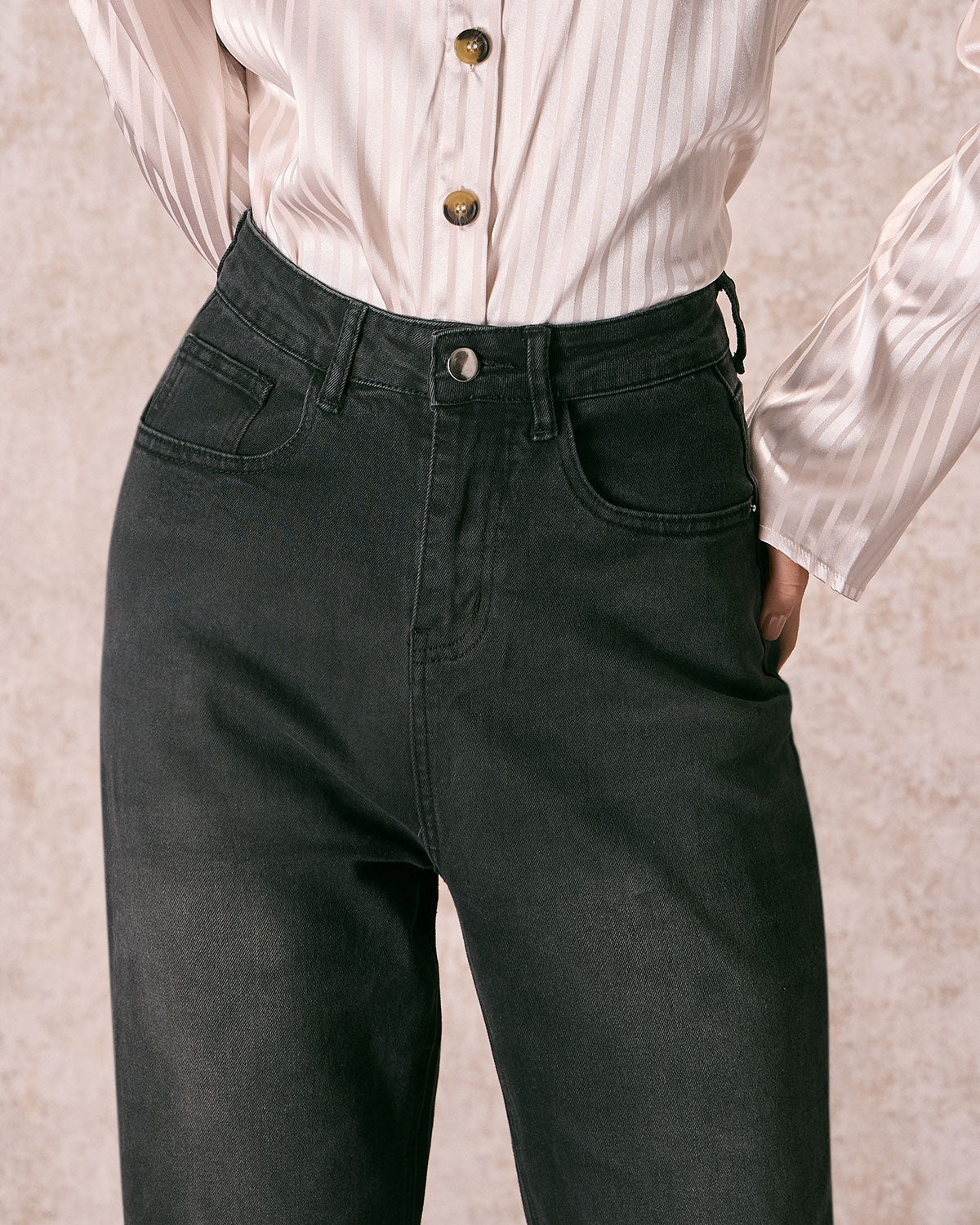 The Black High Waisted Wide Leg Jeans