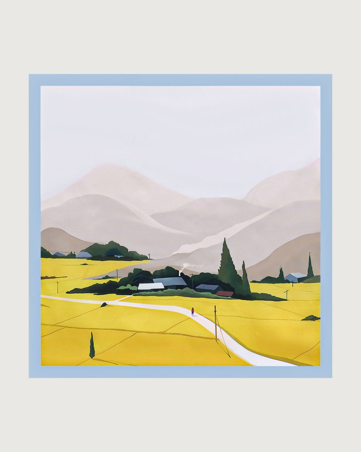 The Yellow Pastoral Scene Square Scarf