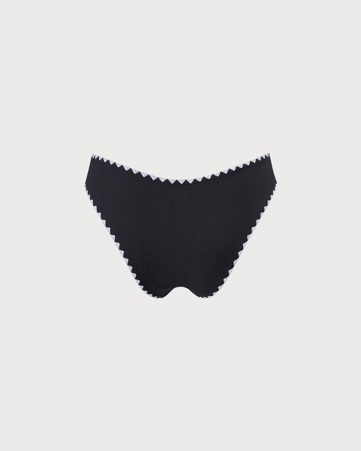 The Black Contrast Ribbed Bikini Bottom