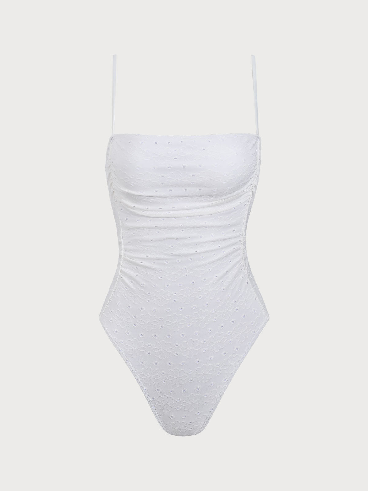 White Embroidery One-Piece Swimsuit