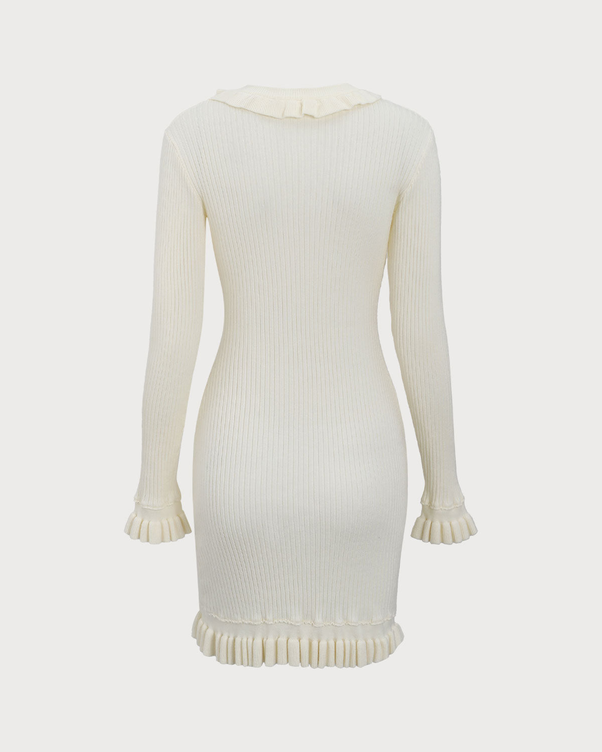 White Bodycon Sweater Mini Dress