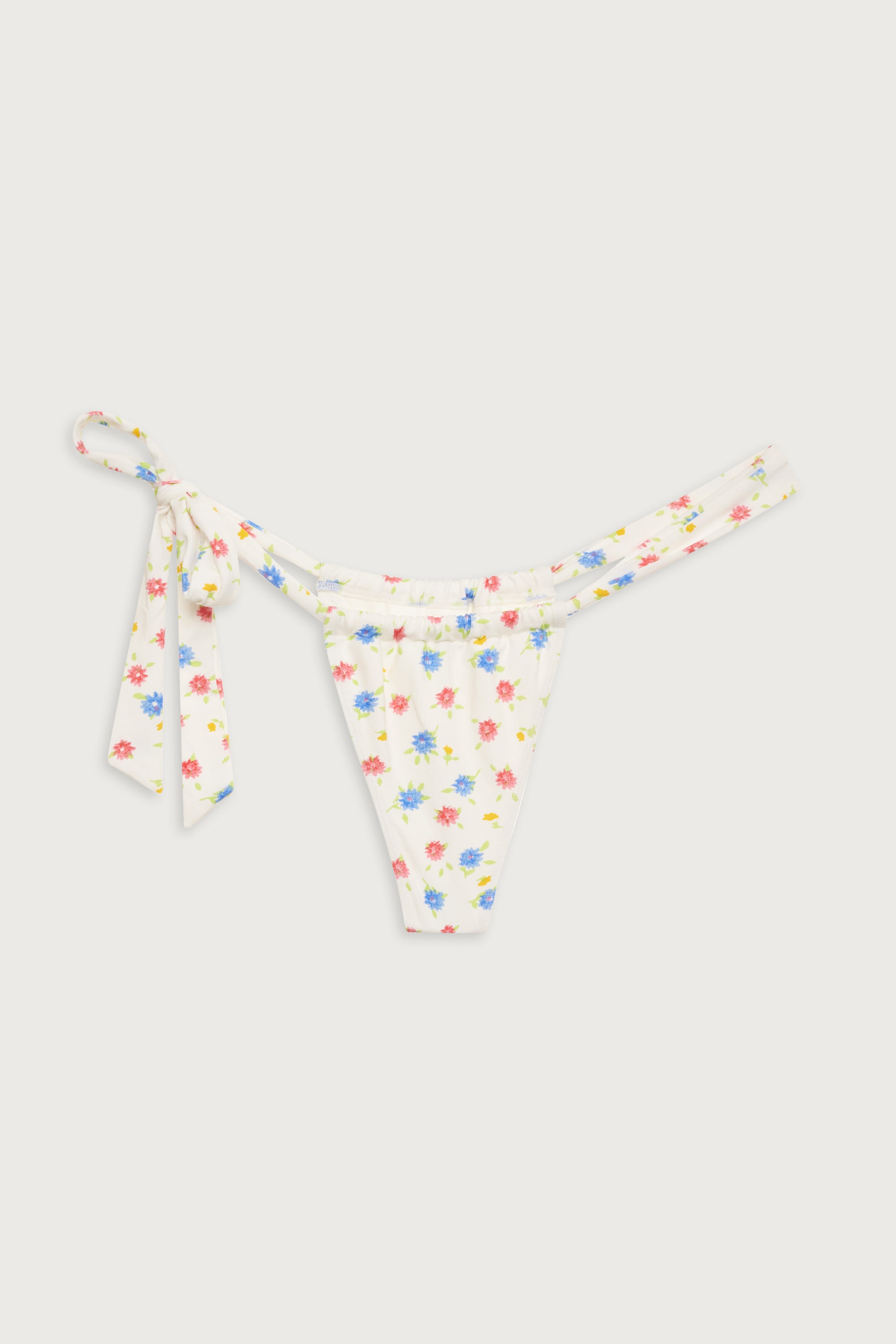 Kealy Tie Side Cheeky Bikini Bottom - Water Blossom