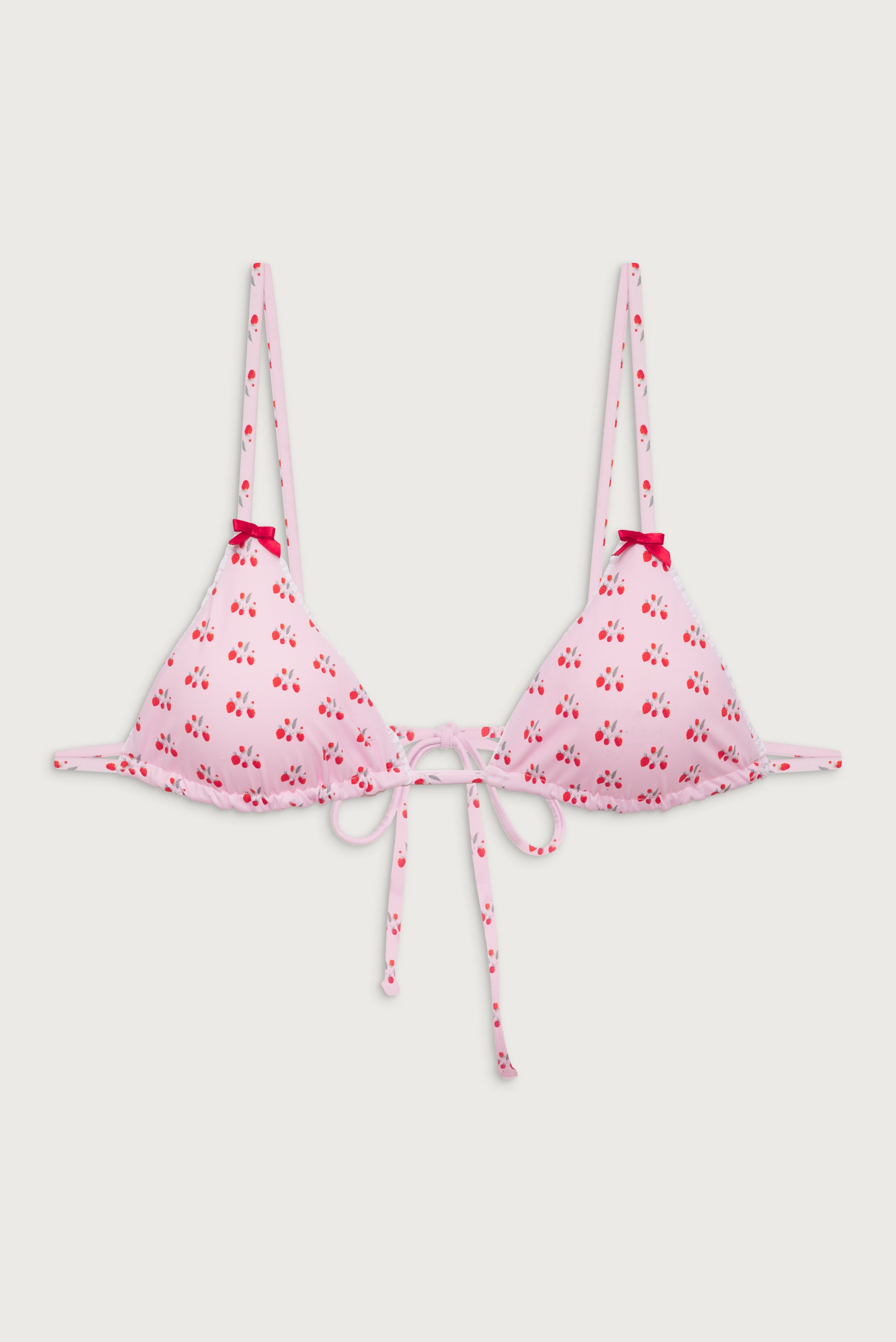 Lumia Triangle Bralette Bikini Top - Baby Berry