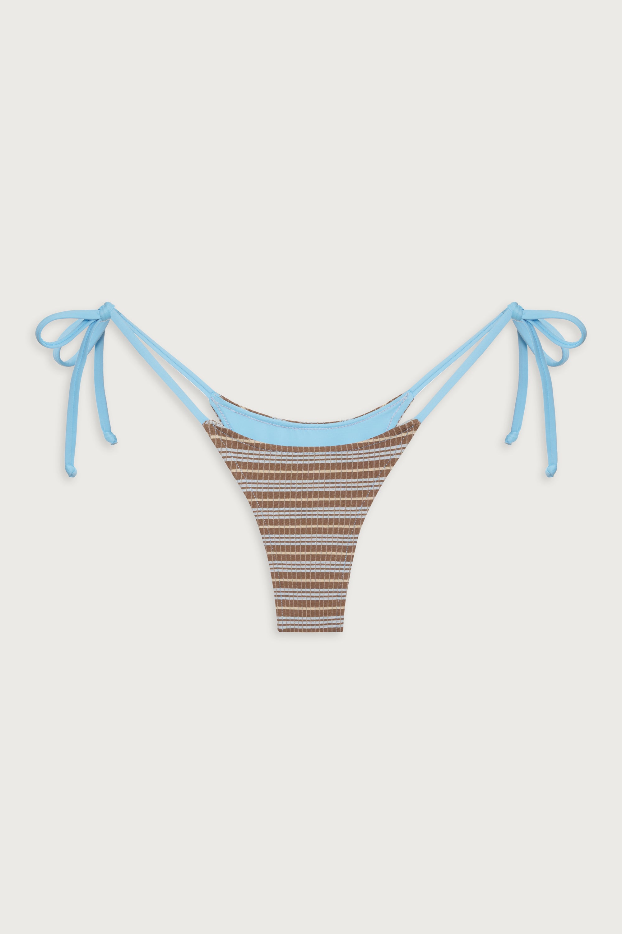 Divine Striped Skimpy Bikini Bottom - Ocean Stone