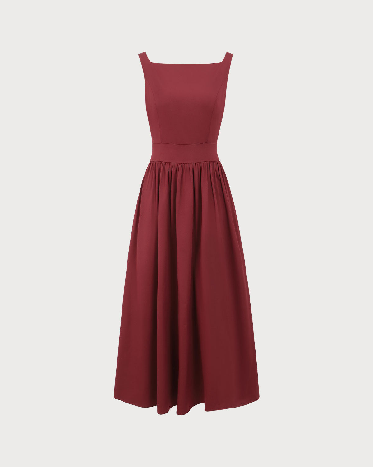 Wine Red Satin Slip Maxi Dress