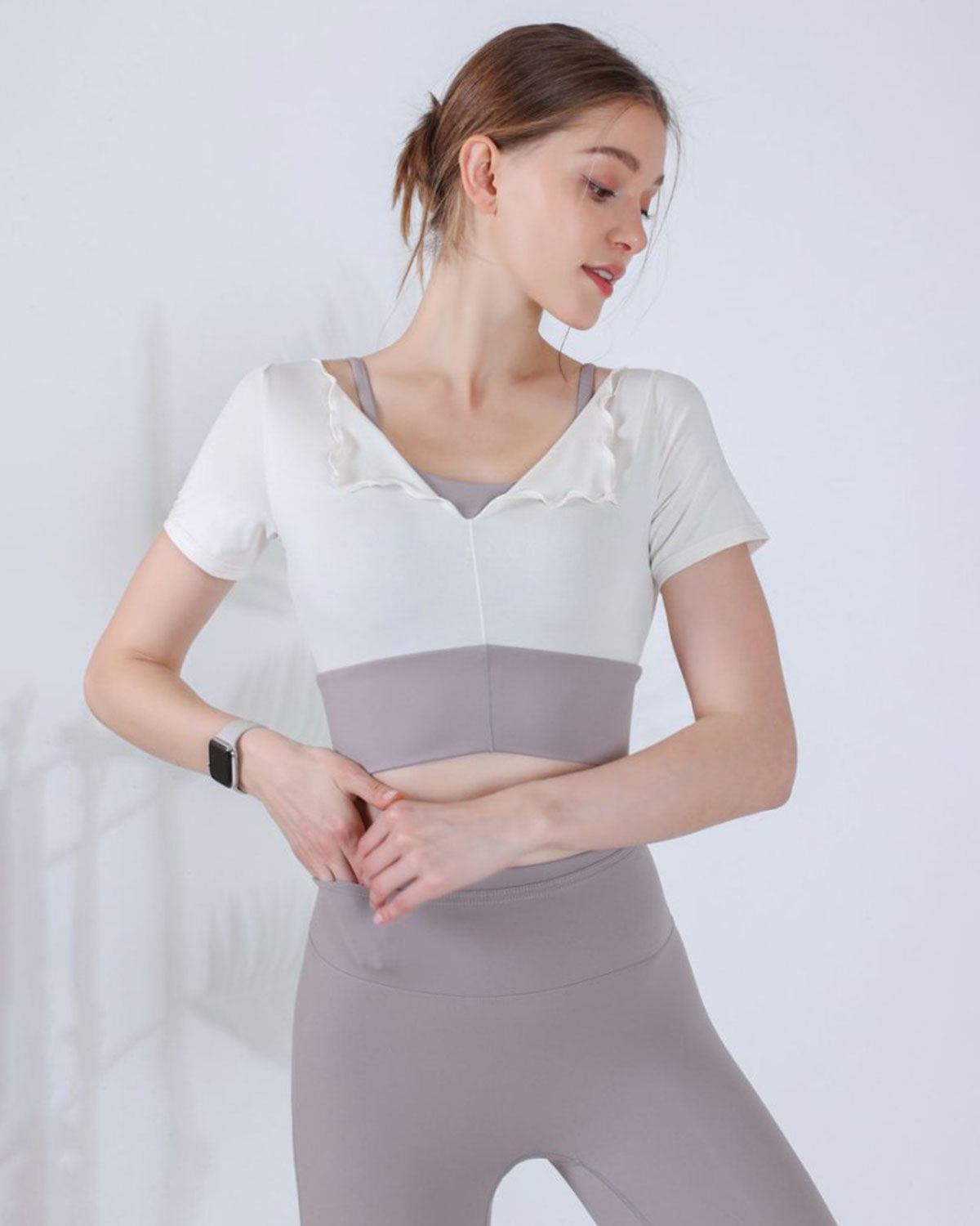 White Short Sleeve Top - Light Support