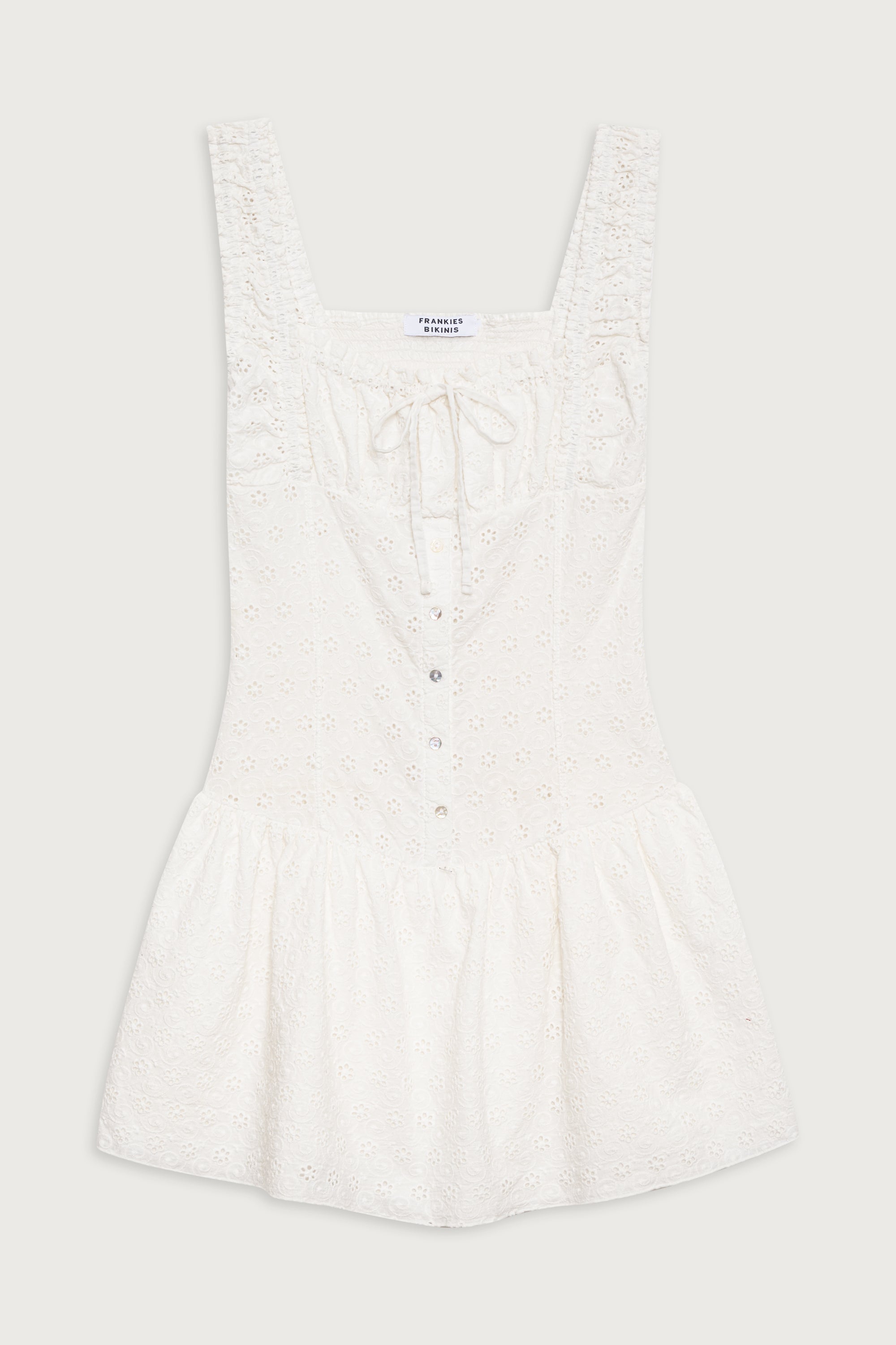 Christa Eyelet Mini Dress - Angel's Wing