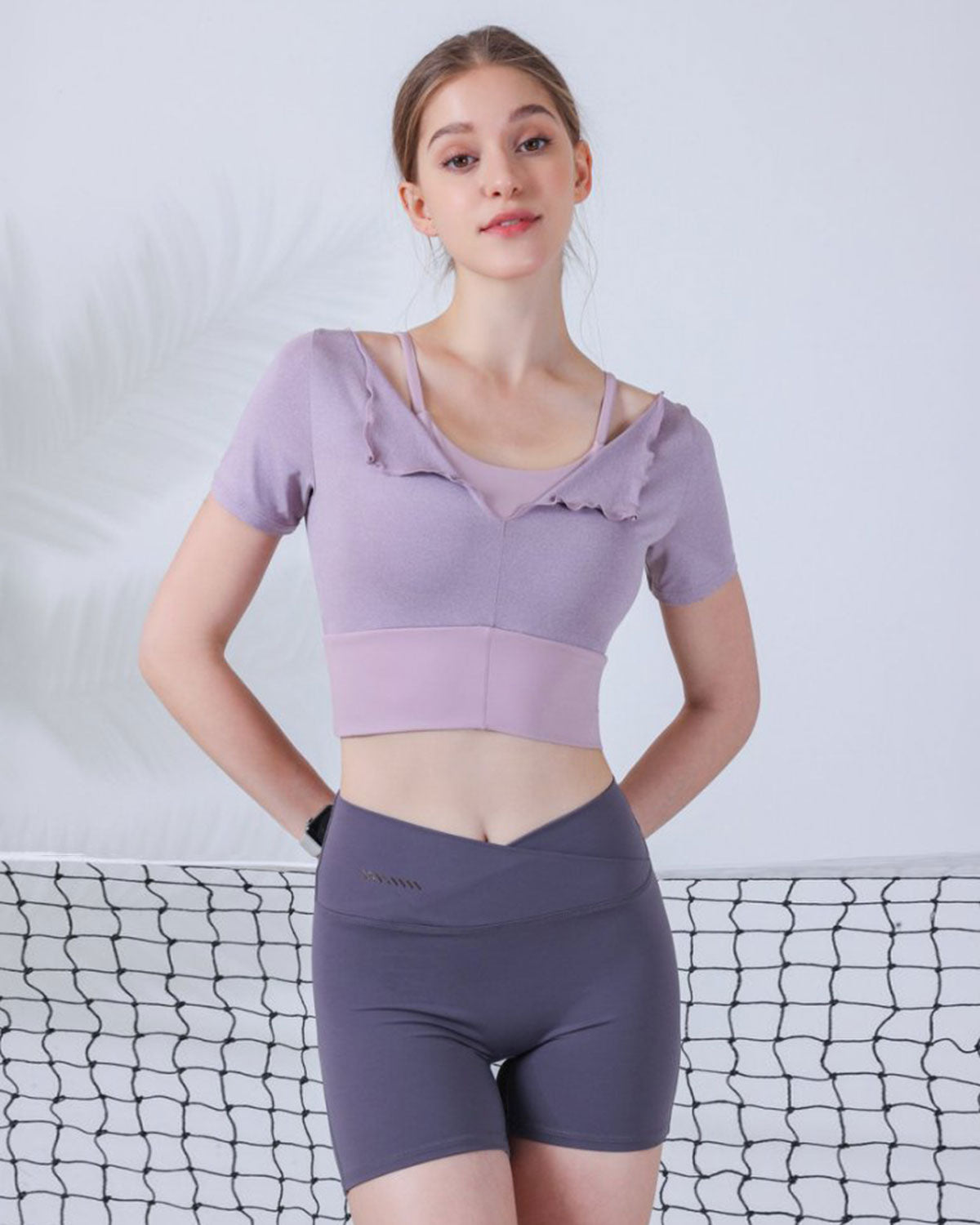 Purple Short Sleeve Top - Light Support