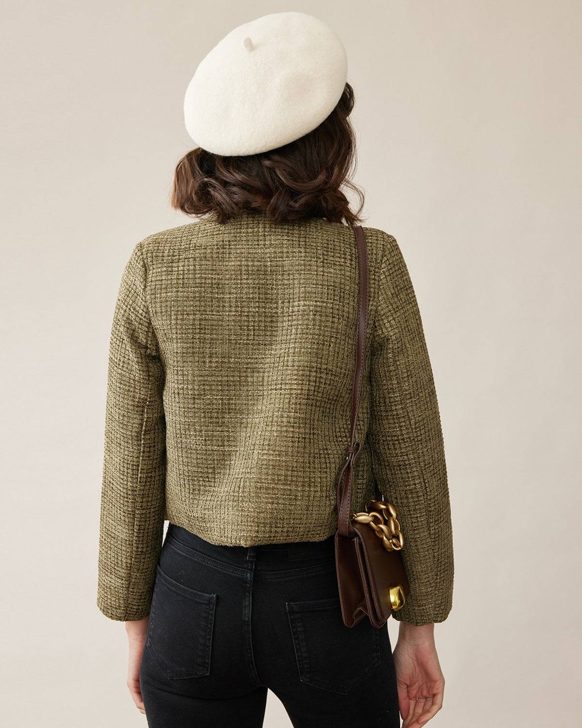 The Vintage Solid Tweed Coat