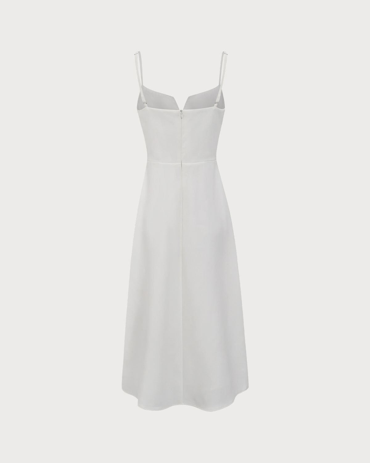 White Bowknot Slip Midi Dress