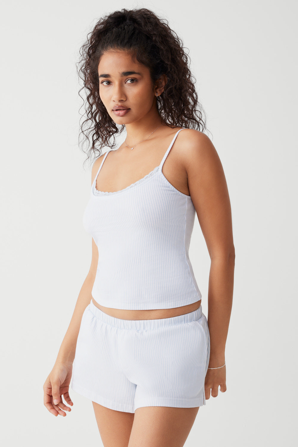 Farmhouse Striped Cotton Camisole - Sleepy Stripe