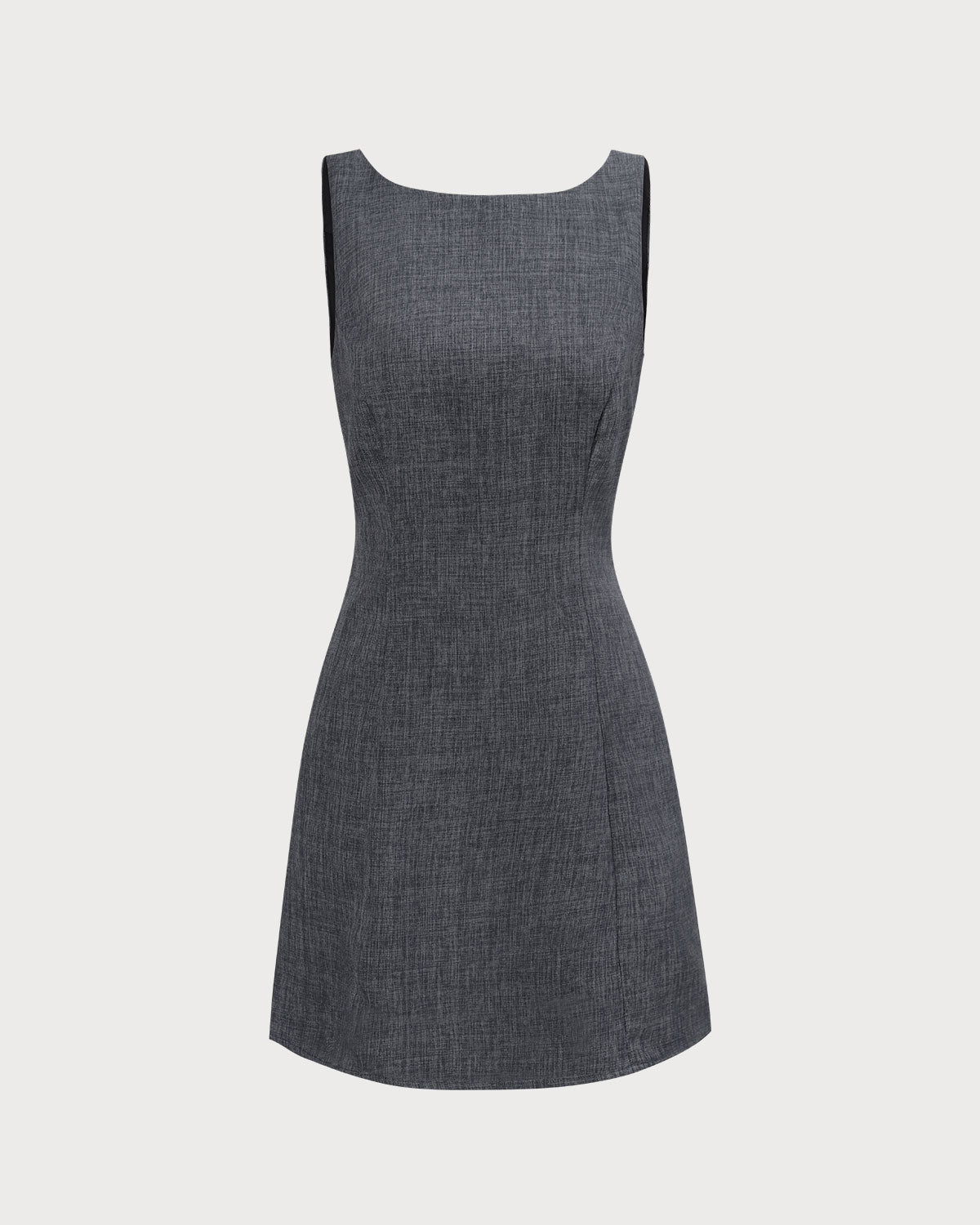 The Grey Boat Neck Sleeveless Mini Dress