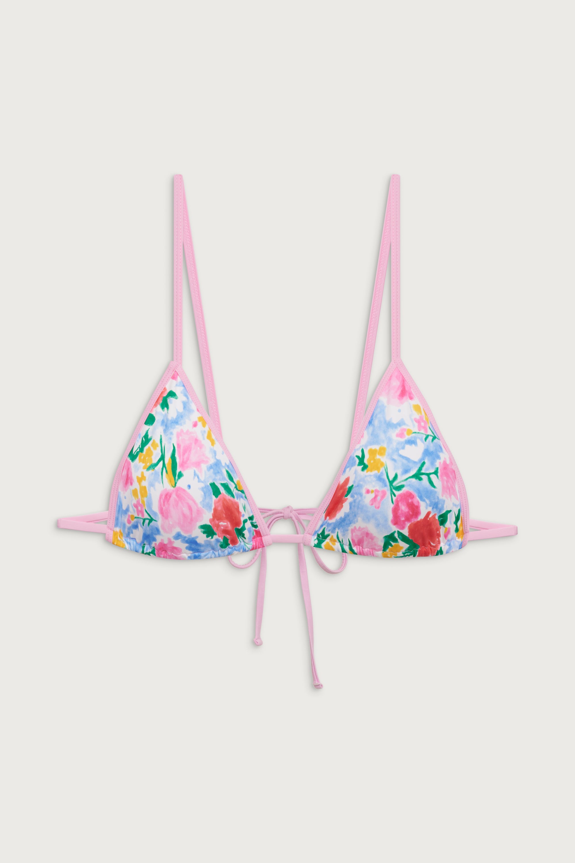 Lumia Triangle Bralette Bikini Top - Painted Petals