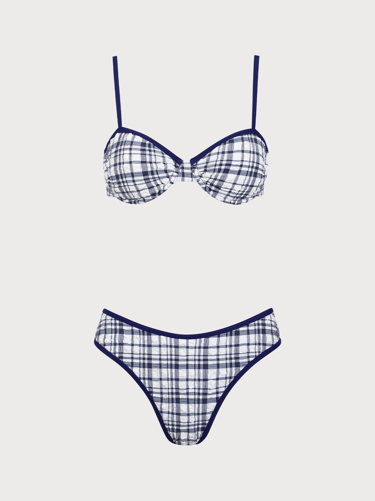 Plaid Underwire Bikini Set