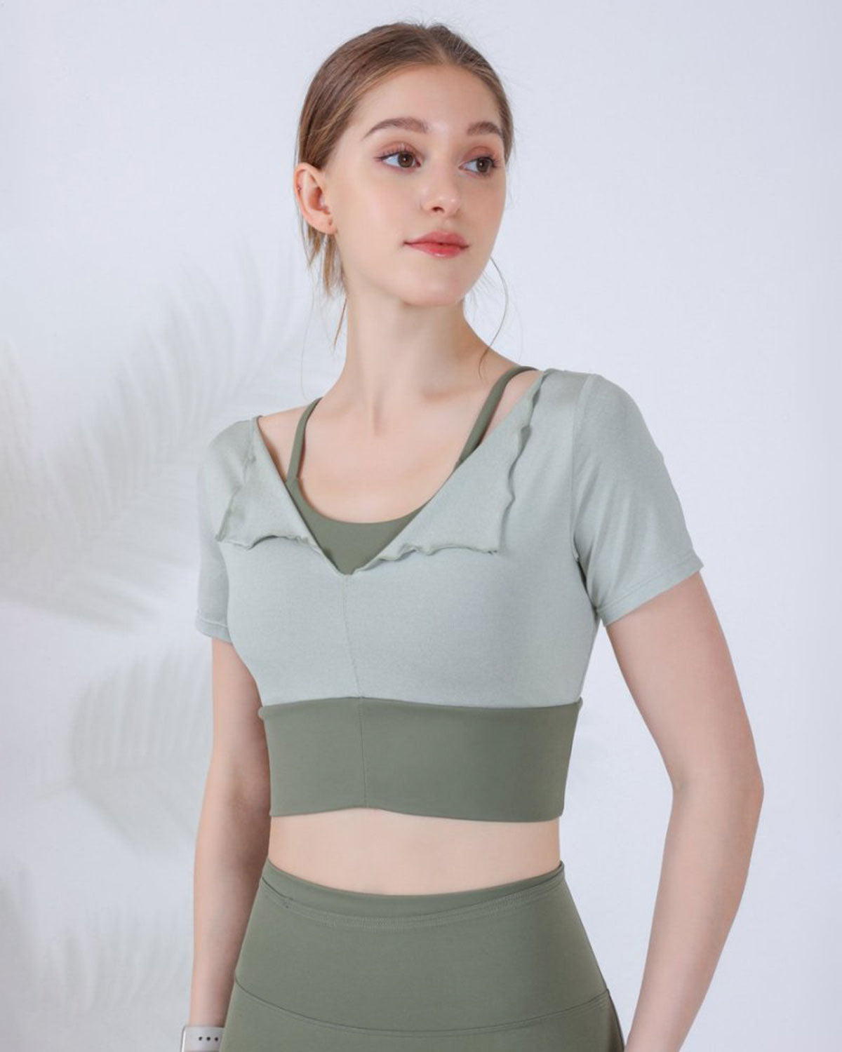 Green Short Sleeve Top - Light Support