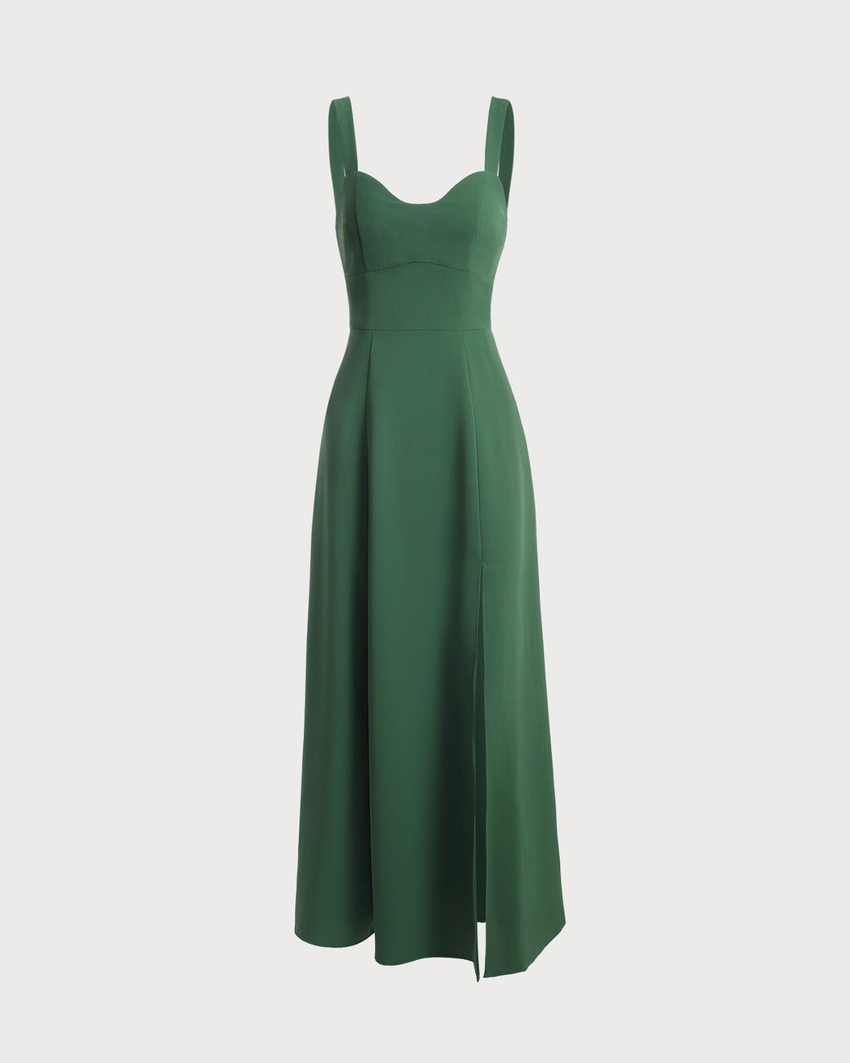 The Solid Color Side Slit Maxi Dress