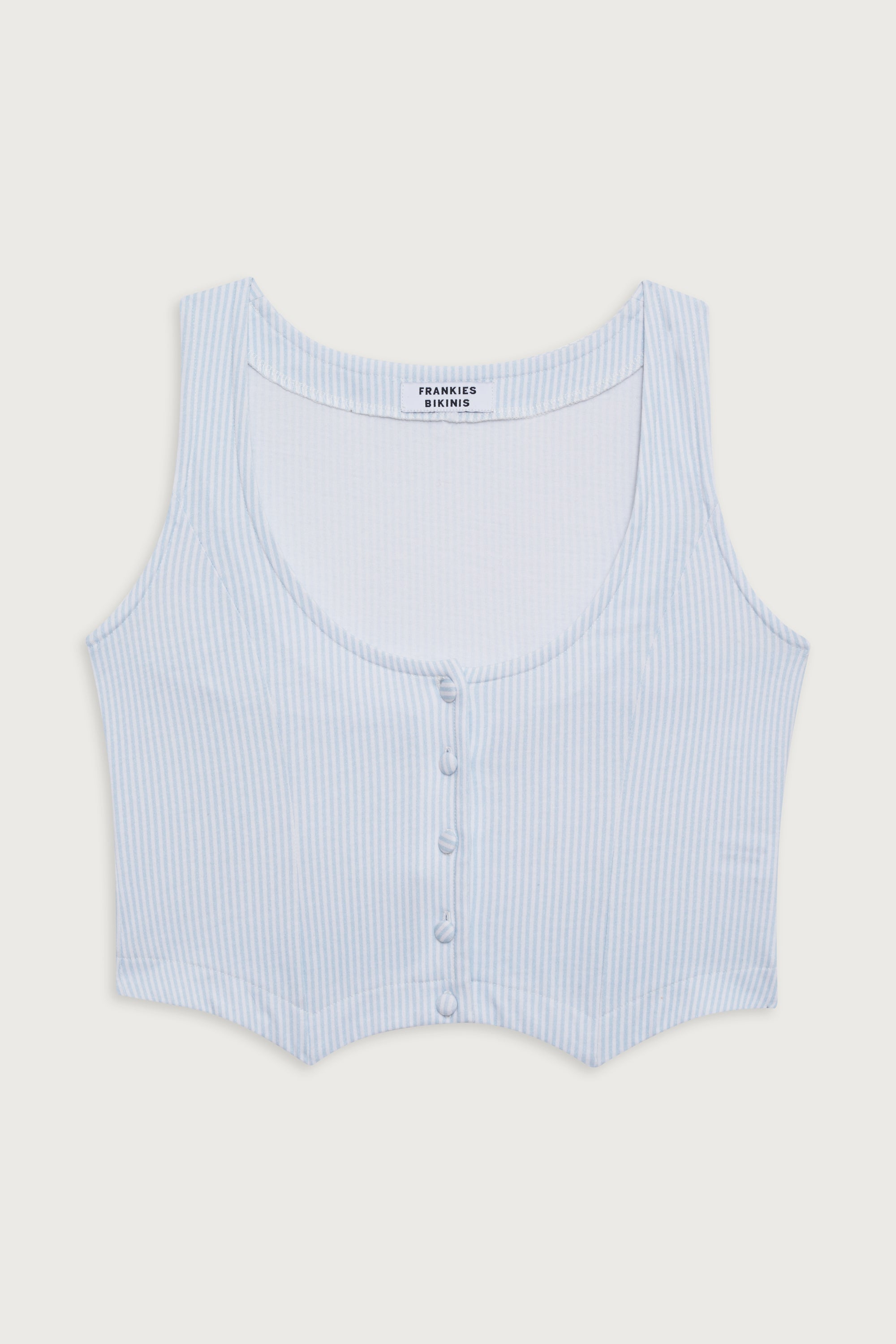 Nantucket Striped Cotton Vest - Sleepy Stripe