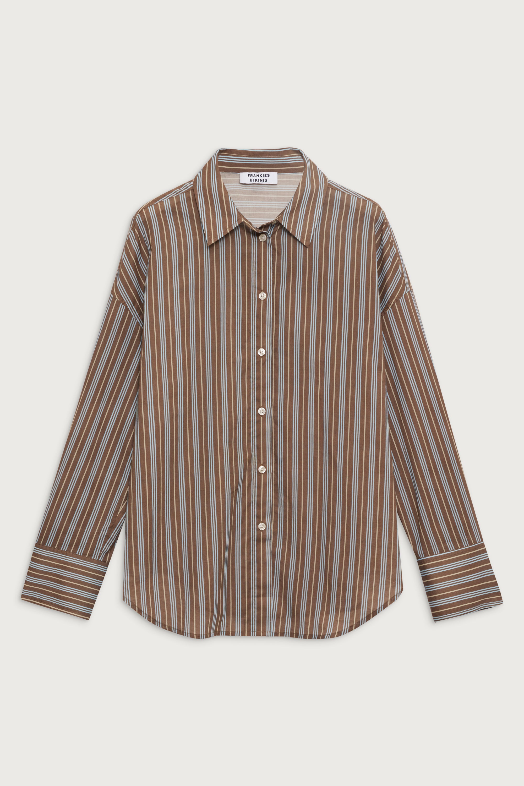 Griffin Striped Button Up Shirt - Ocean Stone