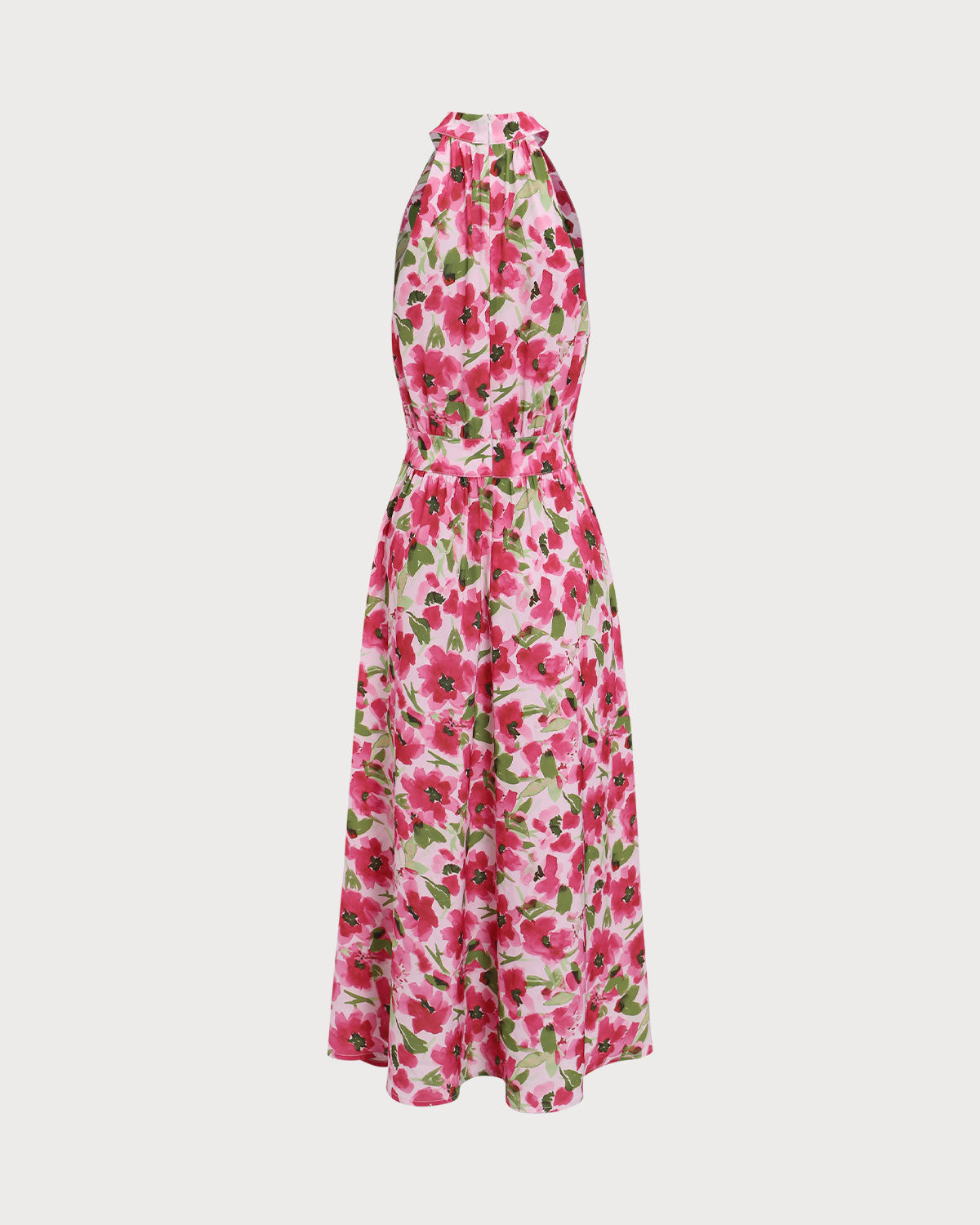 Pink Floral Midi Dress