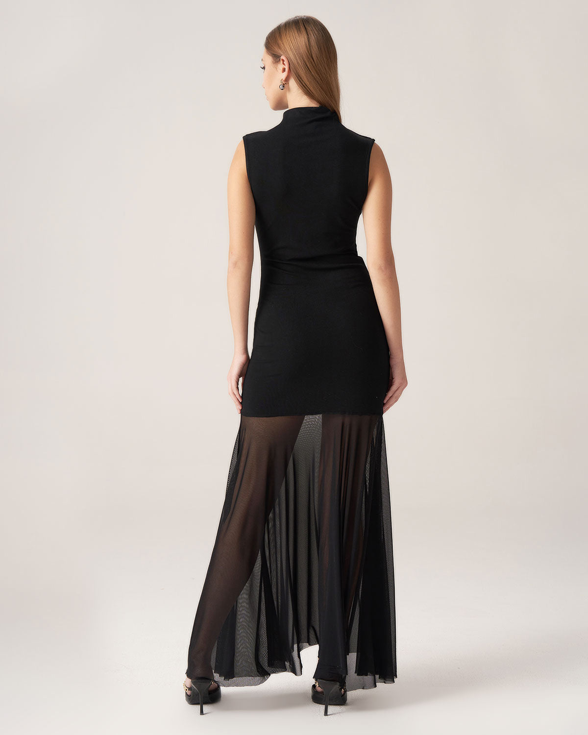 Bettydress Black Mock Neck Bodycon Maxi Dress