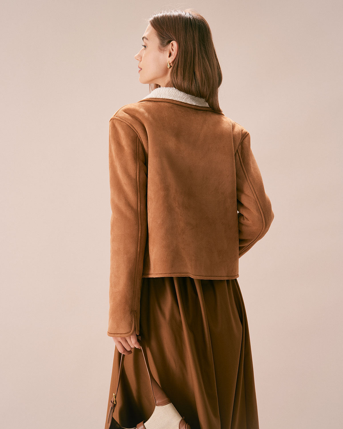 The Brown Lapel Single Breasted Suede Jacket