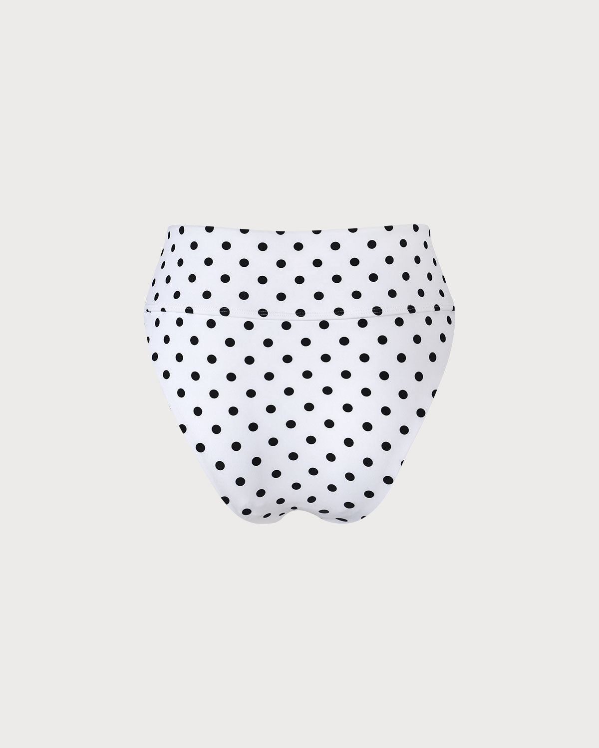 The White Polka Dot High Waist Bikini Bottom