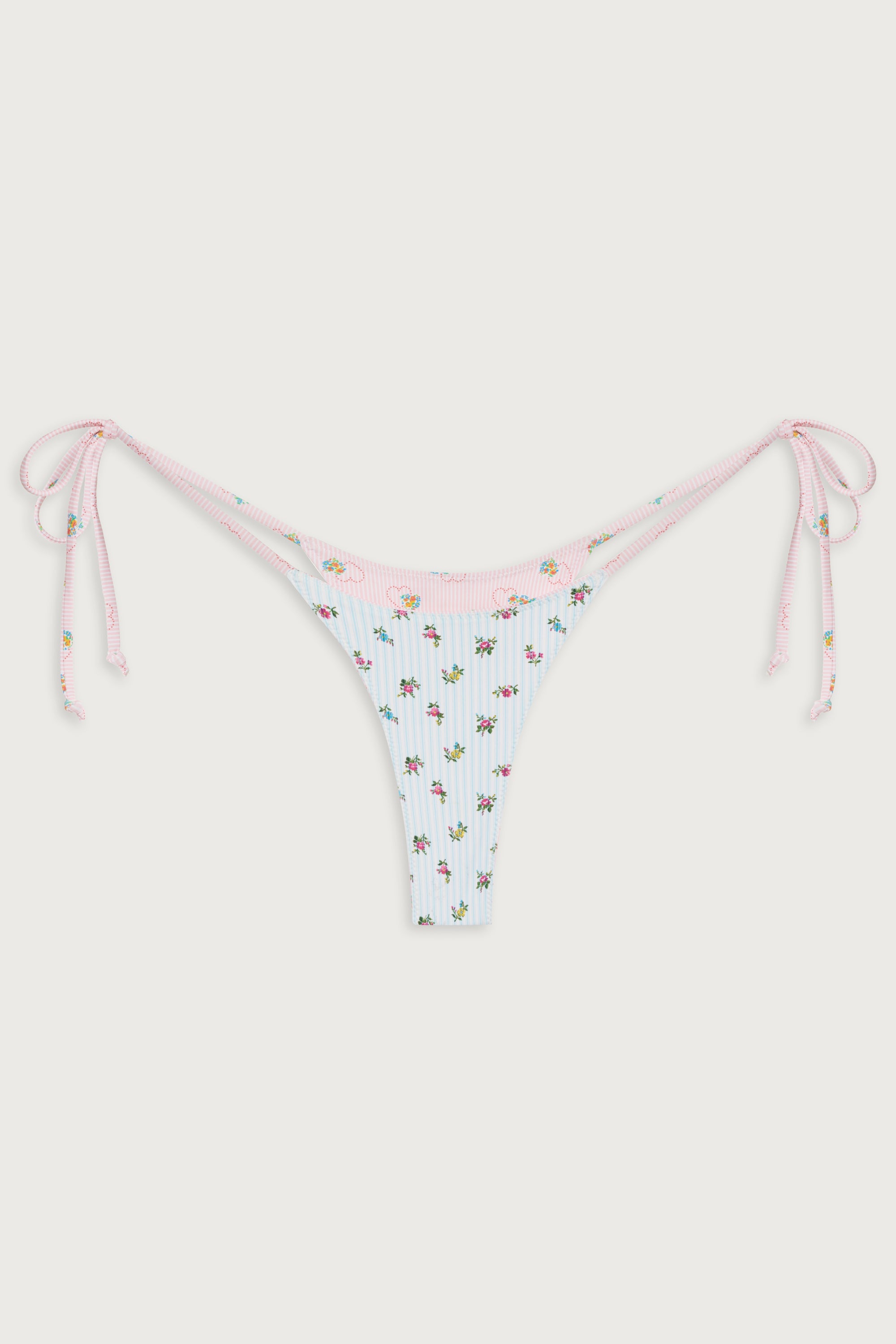 Divine Reversible Skimpy Bikini Bottom - Sweetheart Stripe