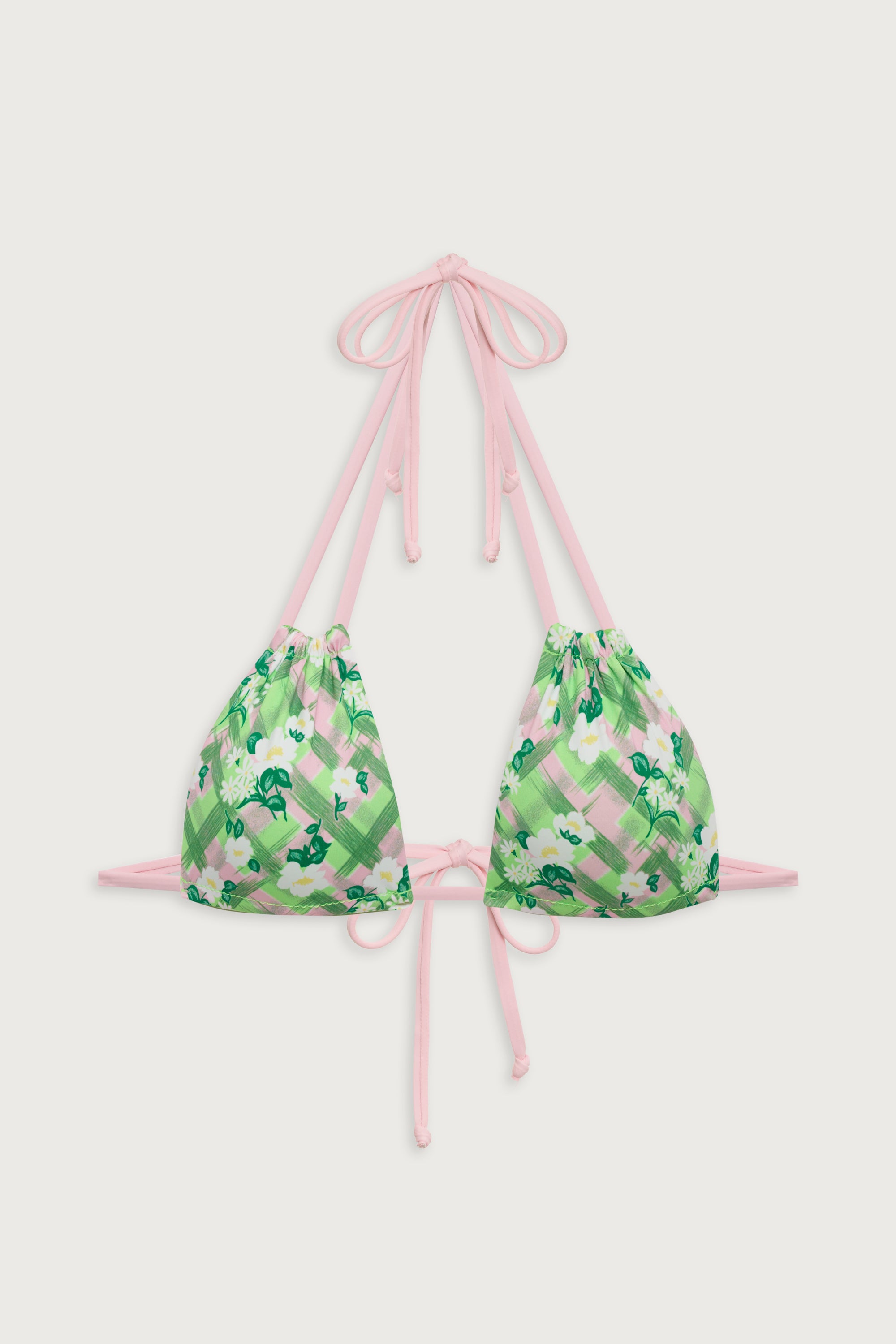 Florabelle Plaid Triangle Bikini Top - Baby Daisy