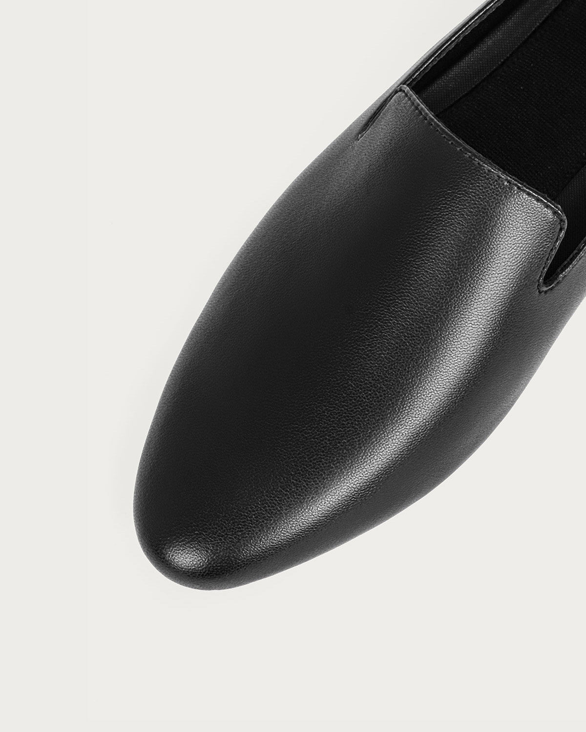 Enfiis Black Microfiber Loafer Flats