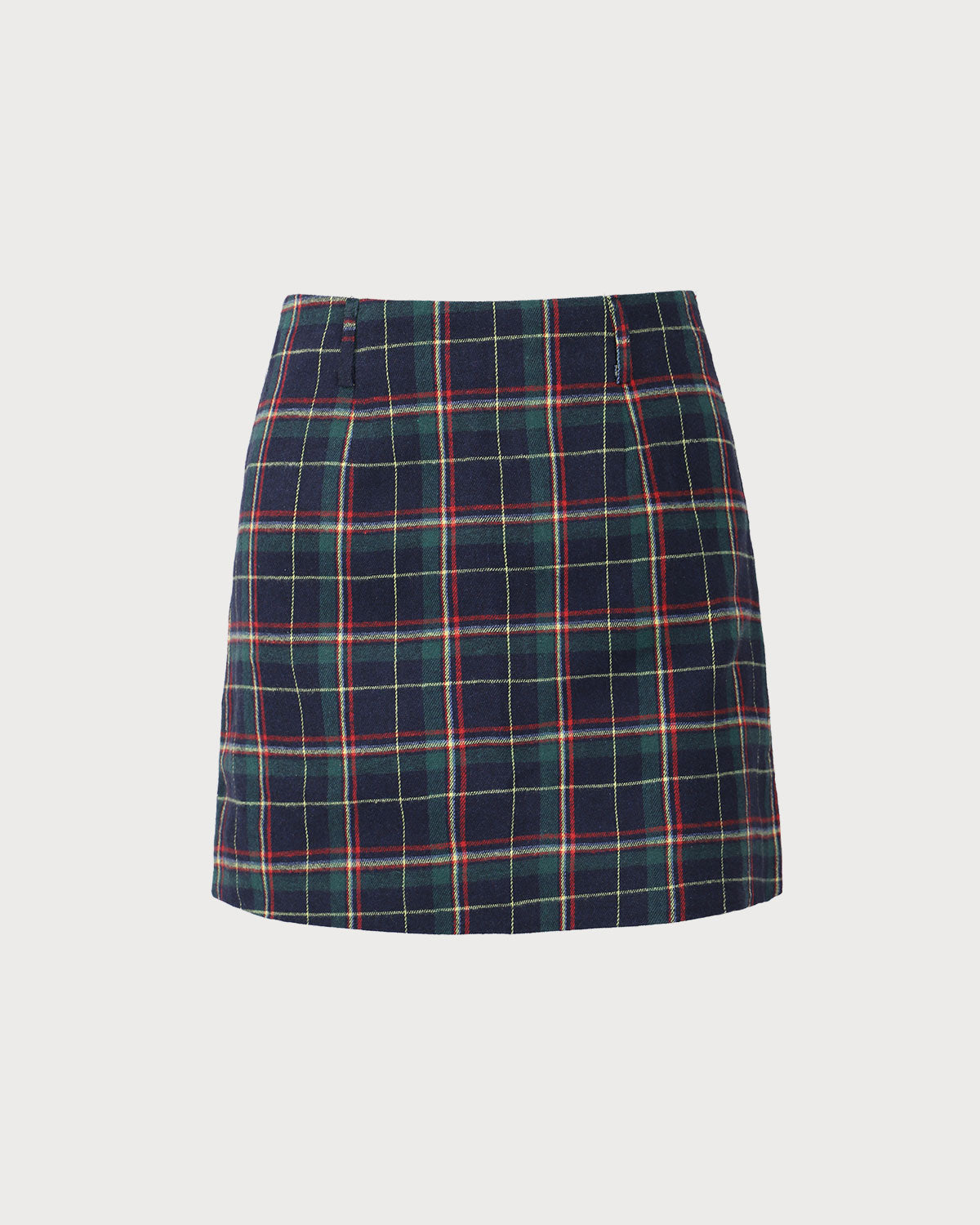 Green Plaid High-waisted Mini Skirt