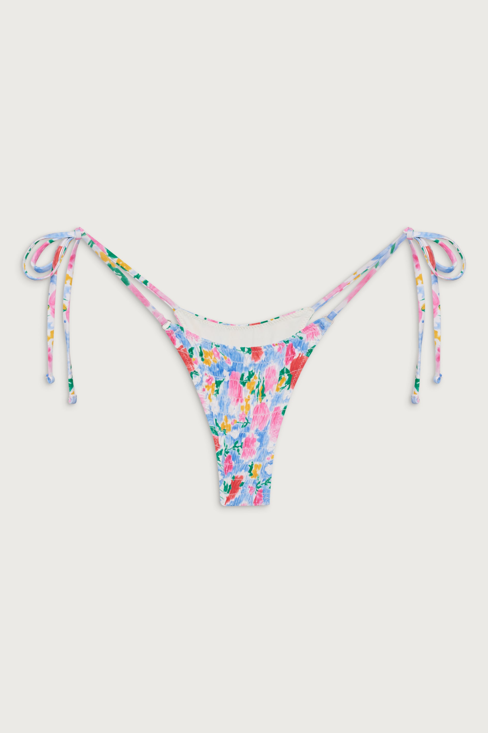 Divine Tie Side Skimpy Bikini Bottom - Painted Petals