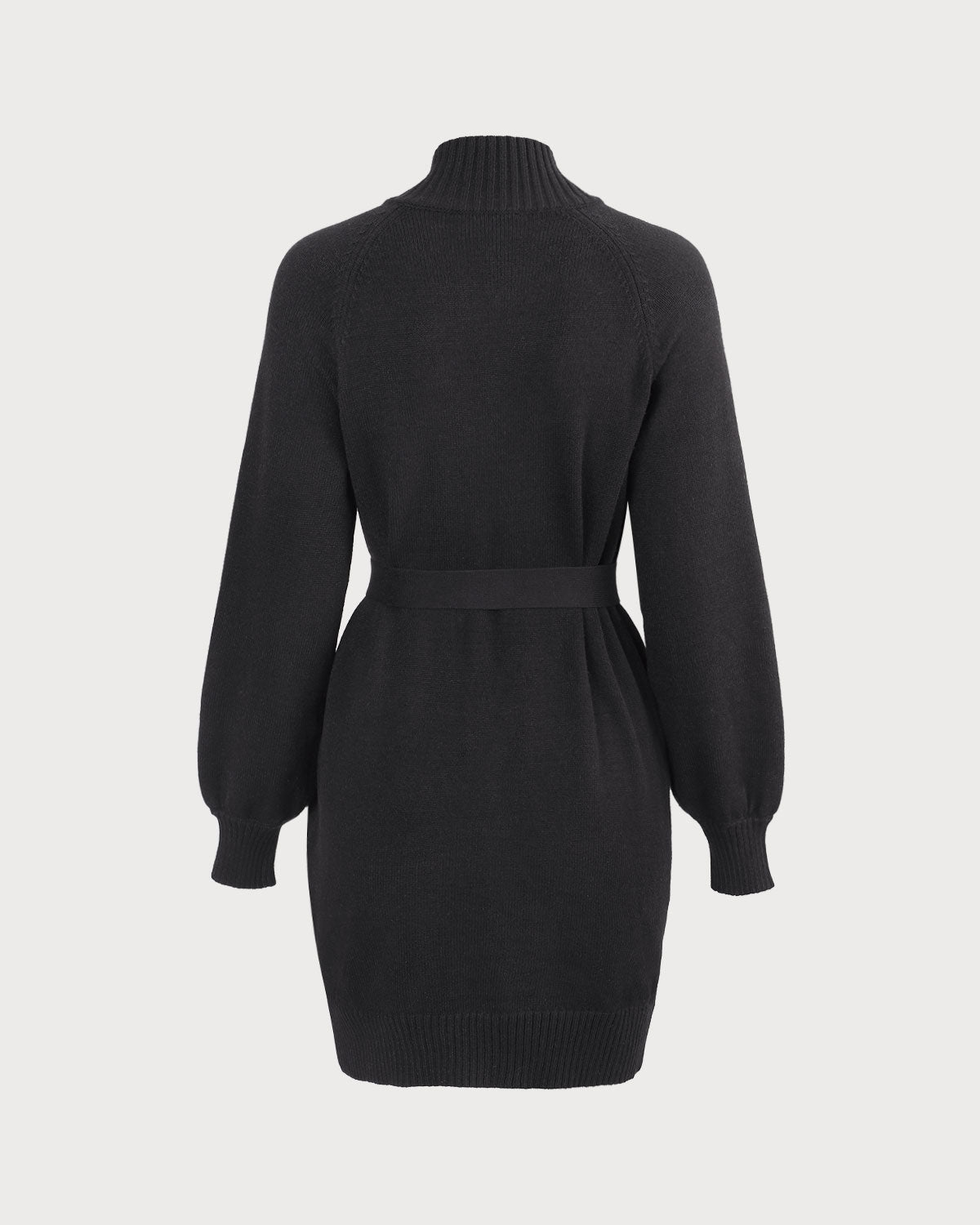 The Black Lantern Sleeve Sweater Mini Dress