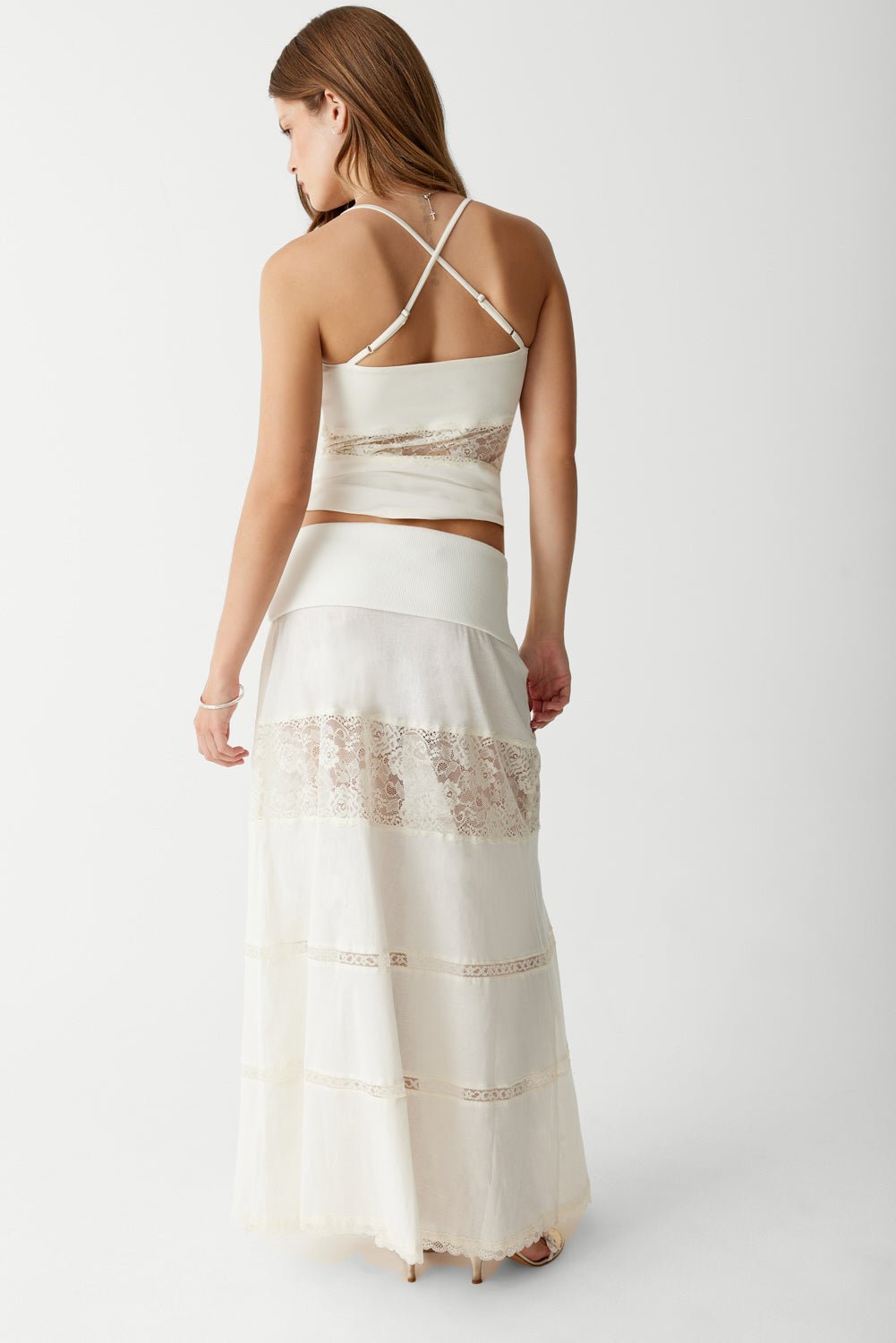 Memphis Lace Maxi Skirt - Porcelain